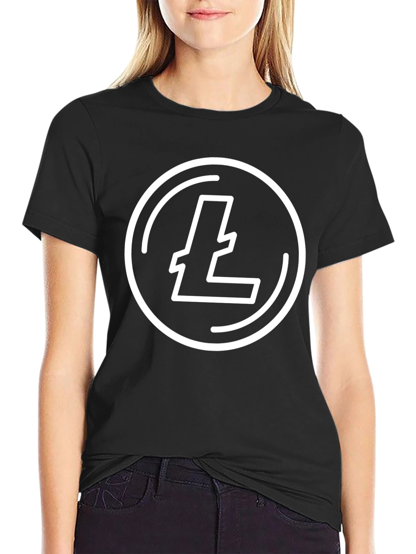 Litecoin Logo Black T-Shirt Crypto Fan Tee