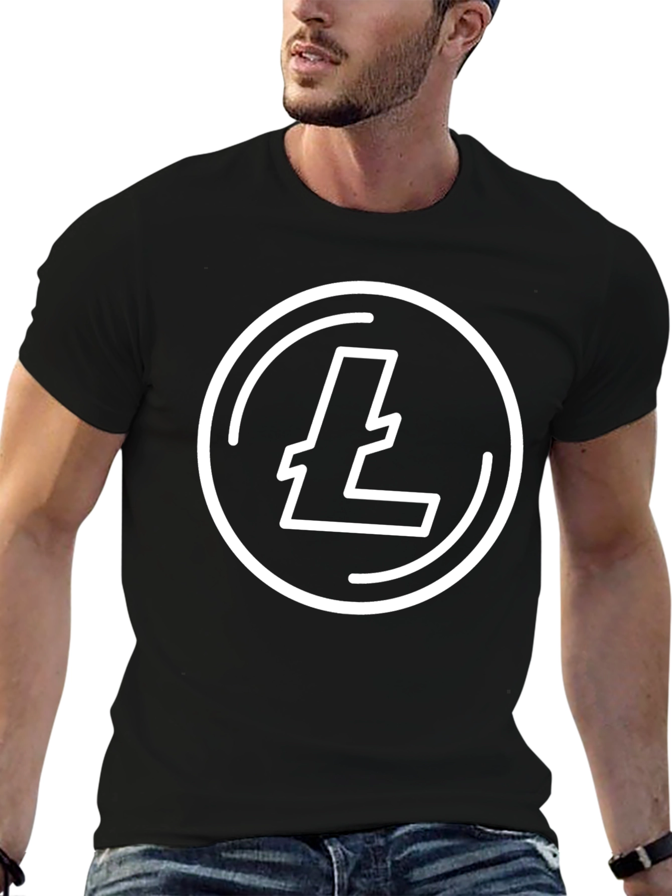 Litecoin Logo Black T-Shirt Crypto Fan Tee