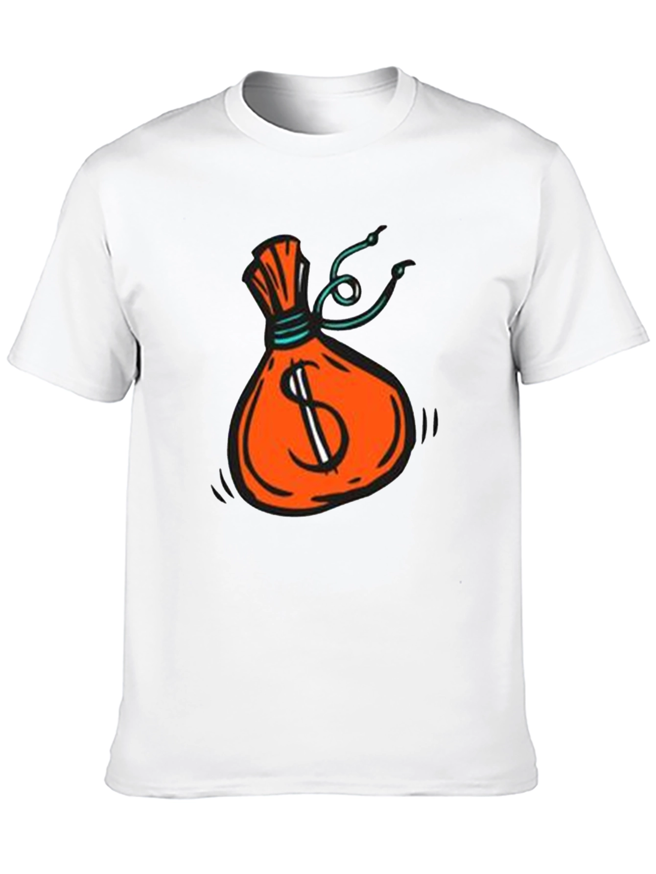 Money Bag Graphic Tee - Black Cotton T-Shirt
