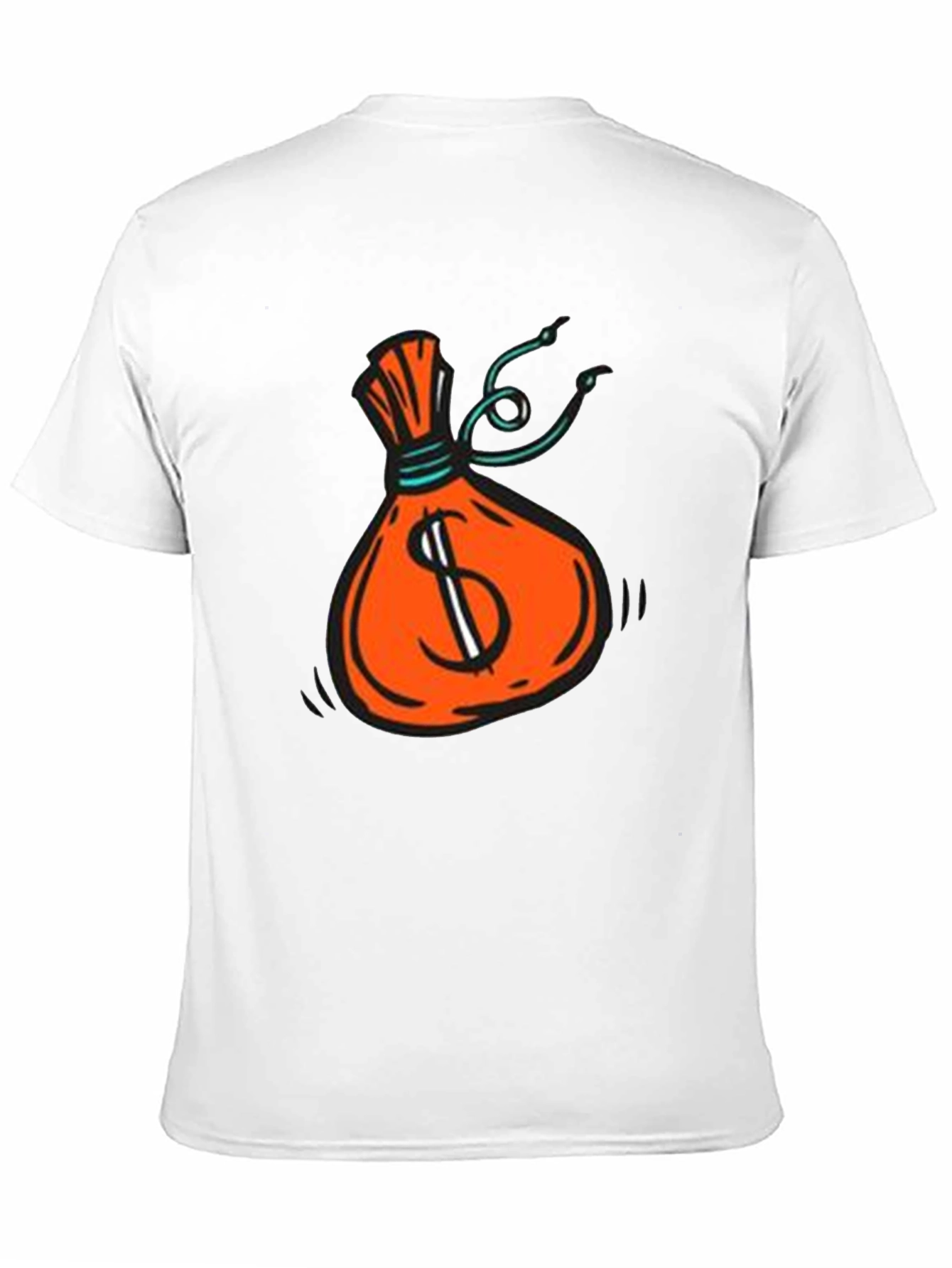 Money Bag Graphic Tee - Black Cotton T-Shirt