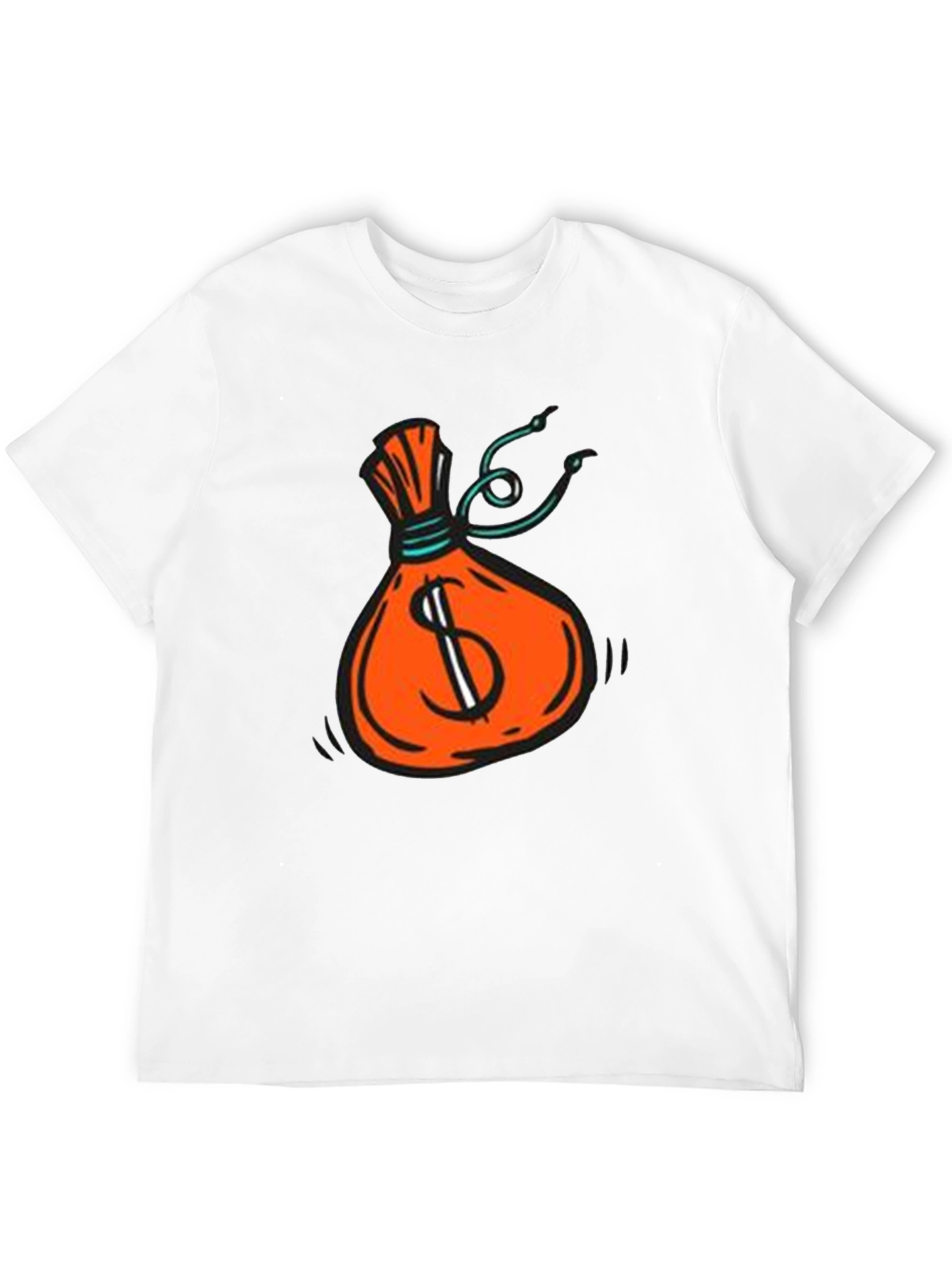 Money Bag Graphic Tee - Black Cotton T-Shirt