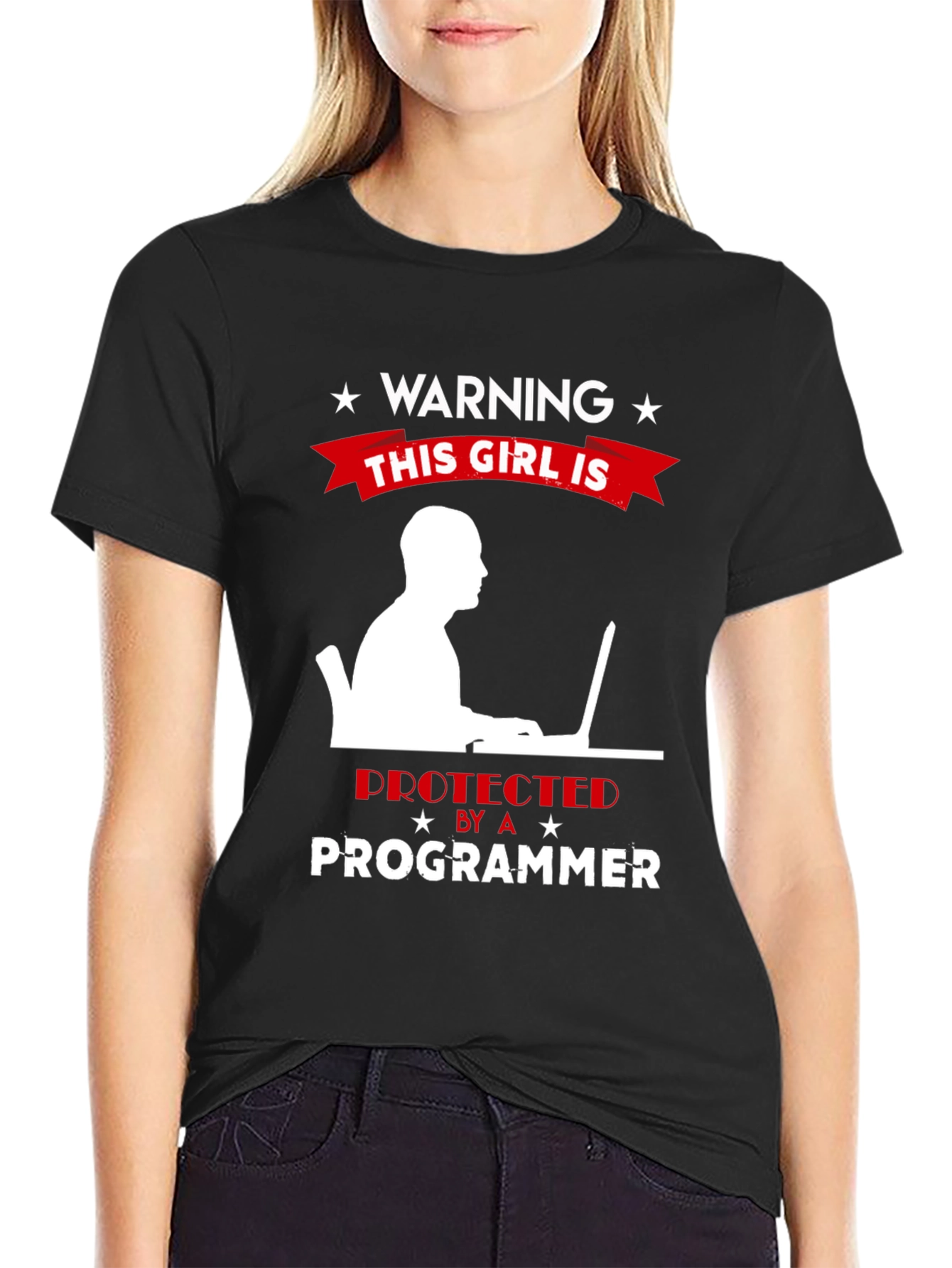 Warning: This Girl is Protected by a Programmer T-Shirt