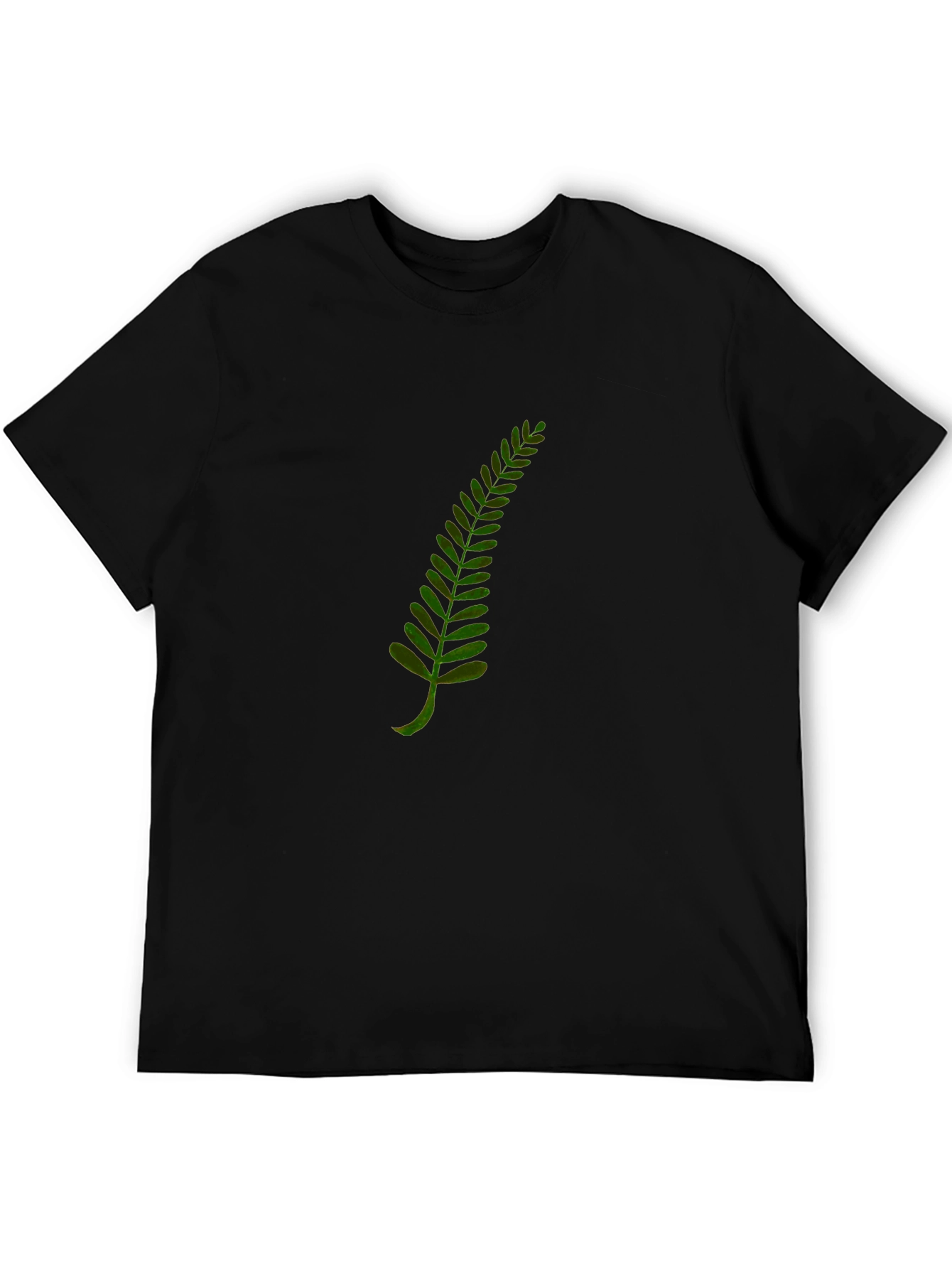 Fern Leaf Graphic T-Shirt - Black Cotton Tee