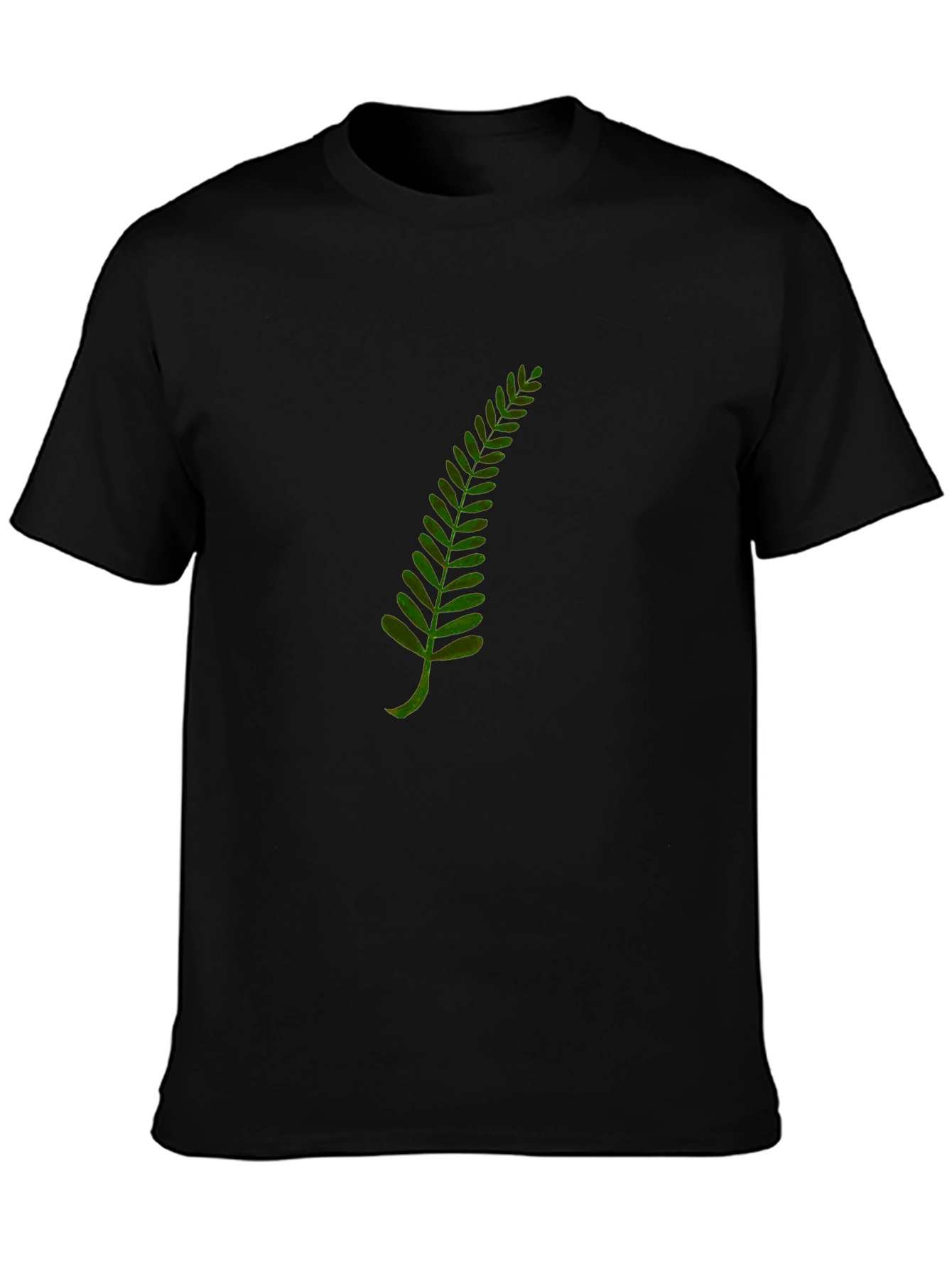 Fern Leaf Graphic T-Shirt - Black Cotton Tee