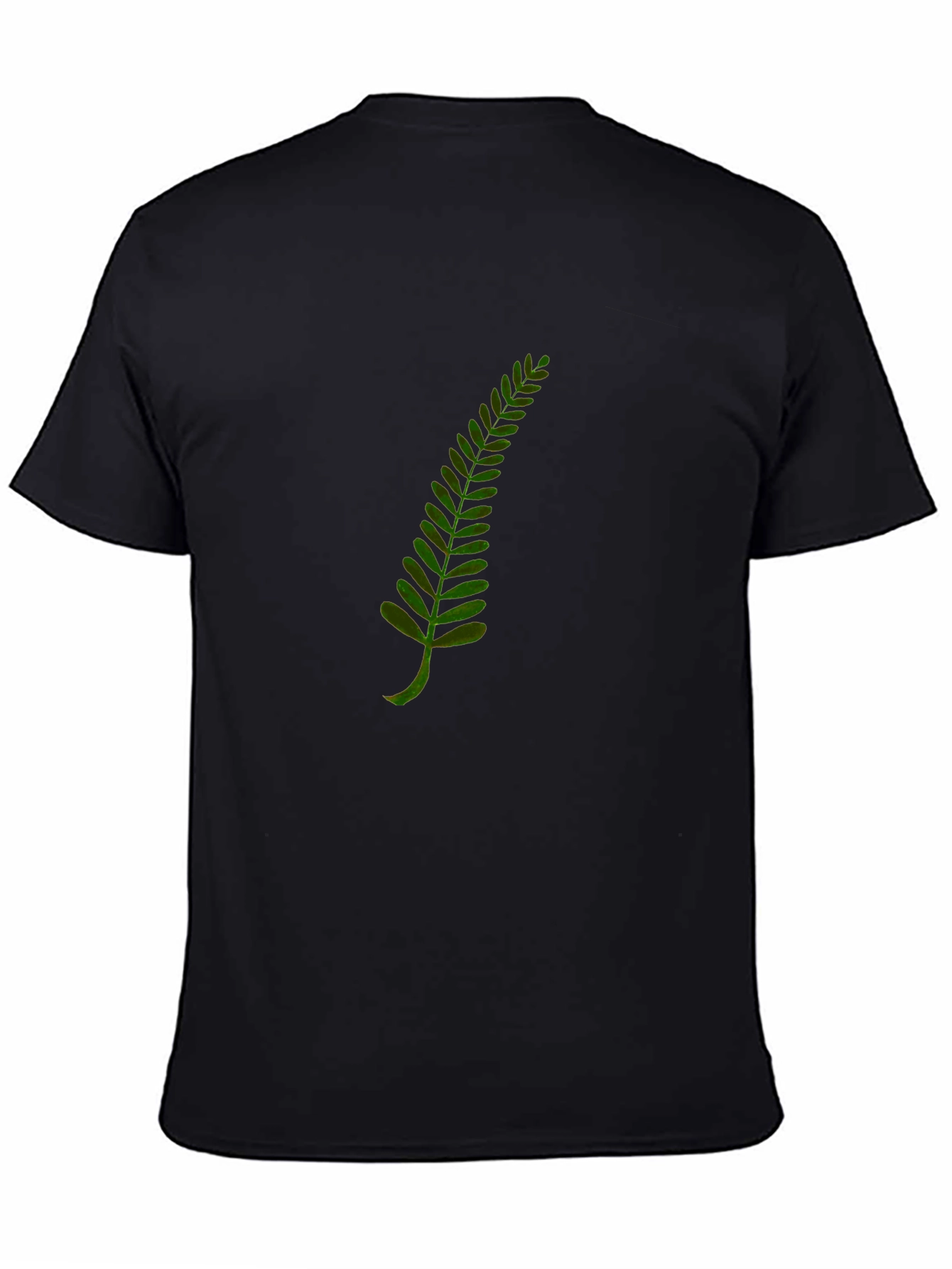 Fern Leaf Graphic T-Shirt - Black Cotton Tee