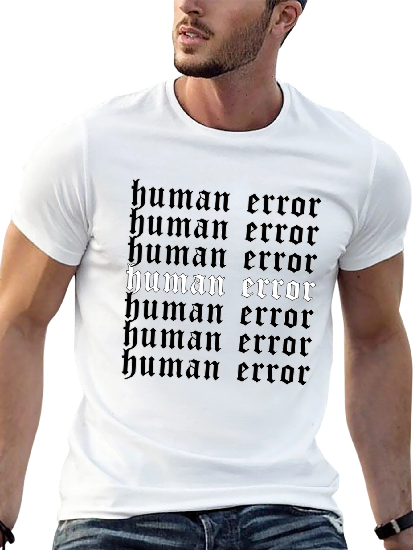 Human Error Graphic Print Black T-Shirt