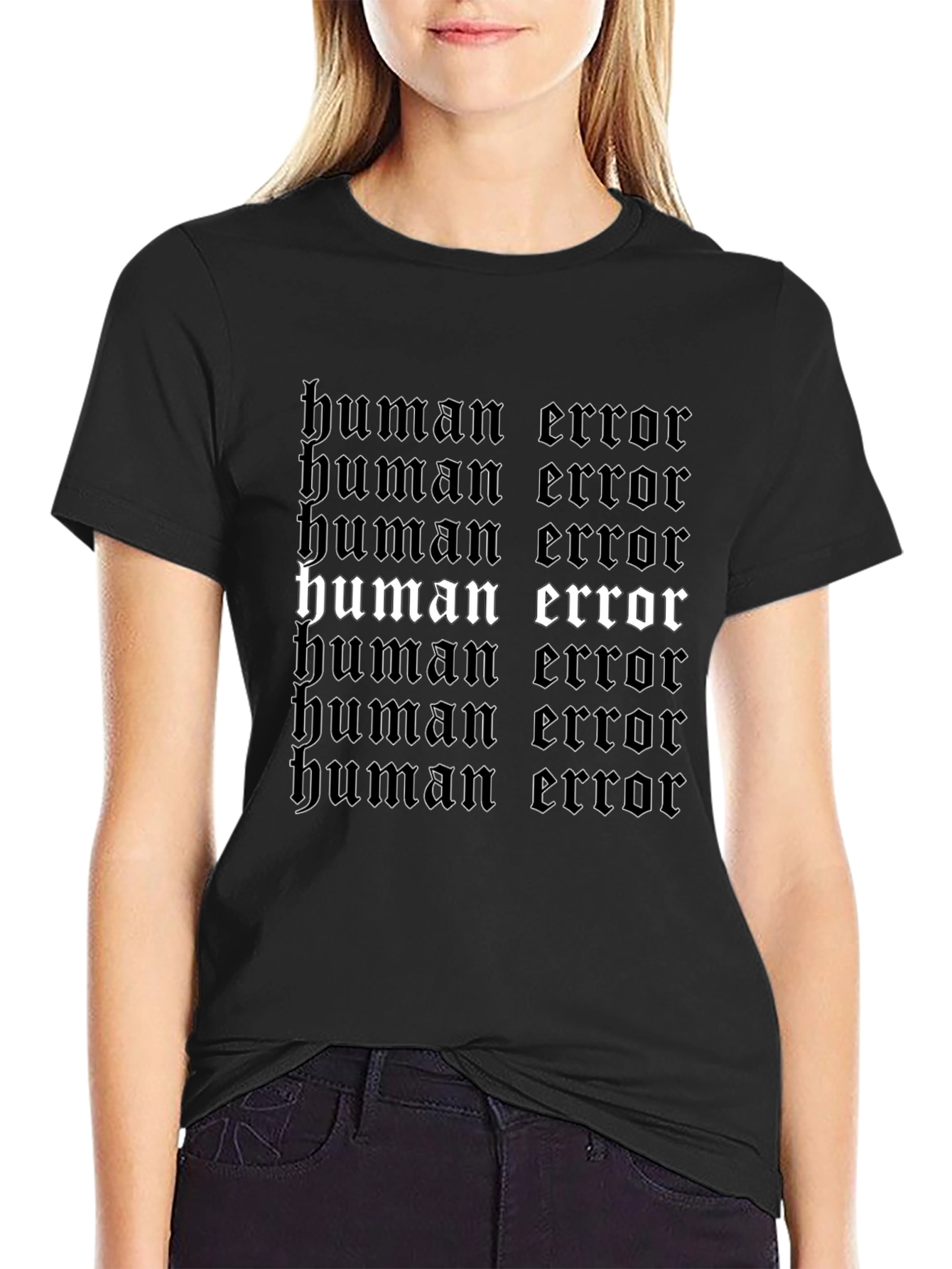 Human Error Graphic Print Black T-Shirt