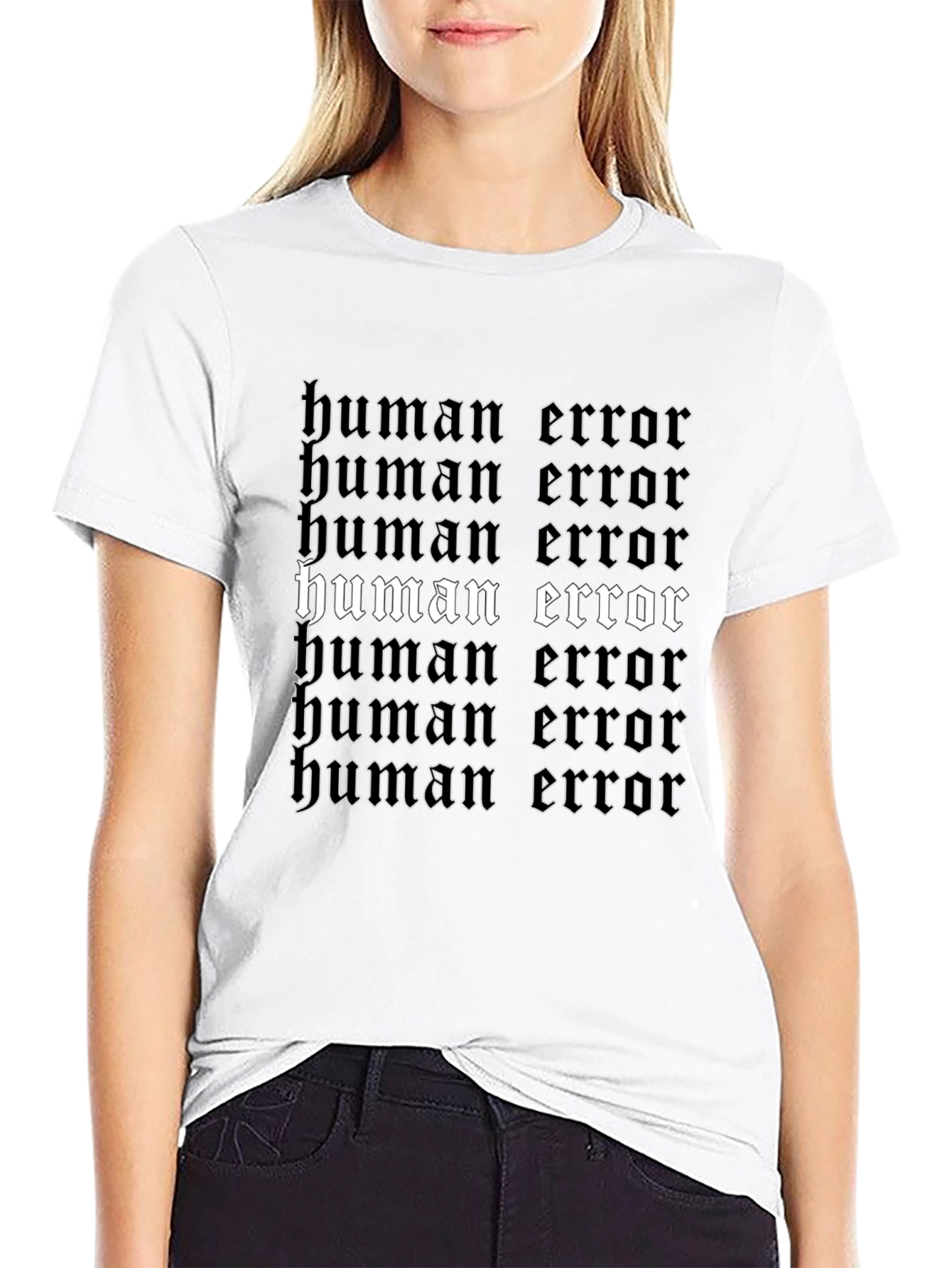Human Error Graphic Print Black T-Shirt