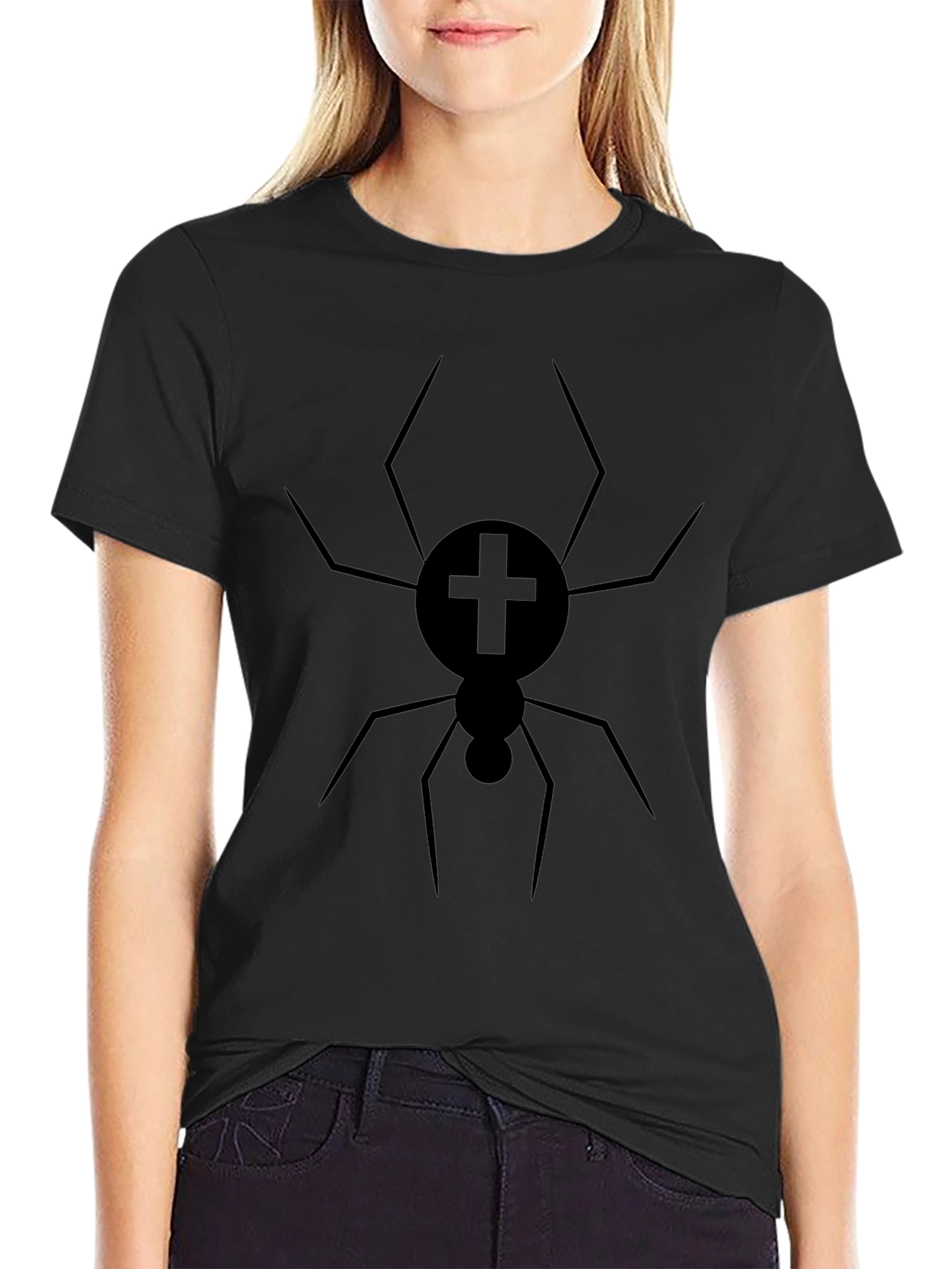 Black Spider Graphic Tee - Unique Design