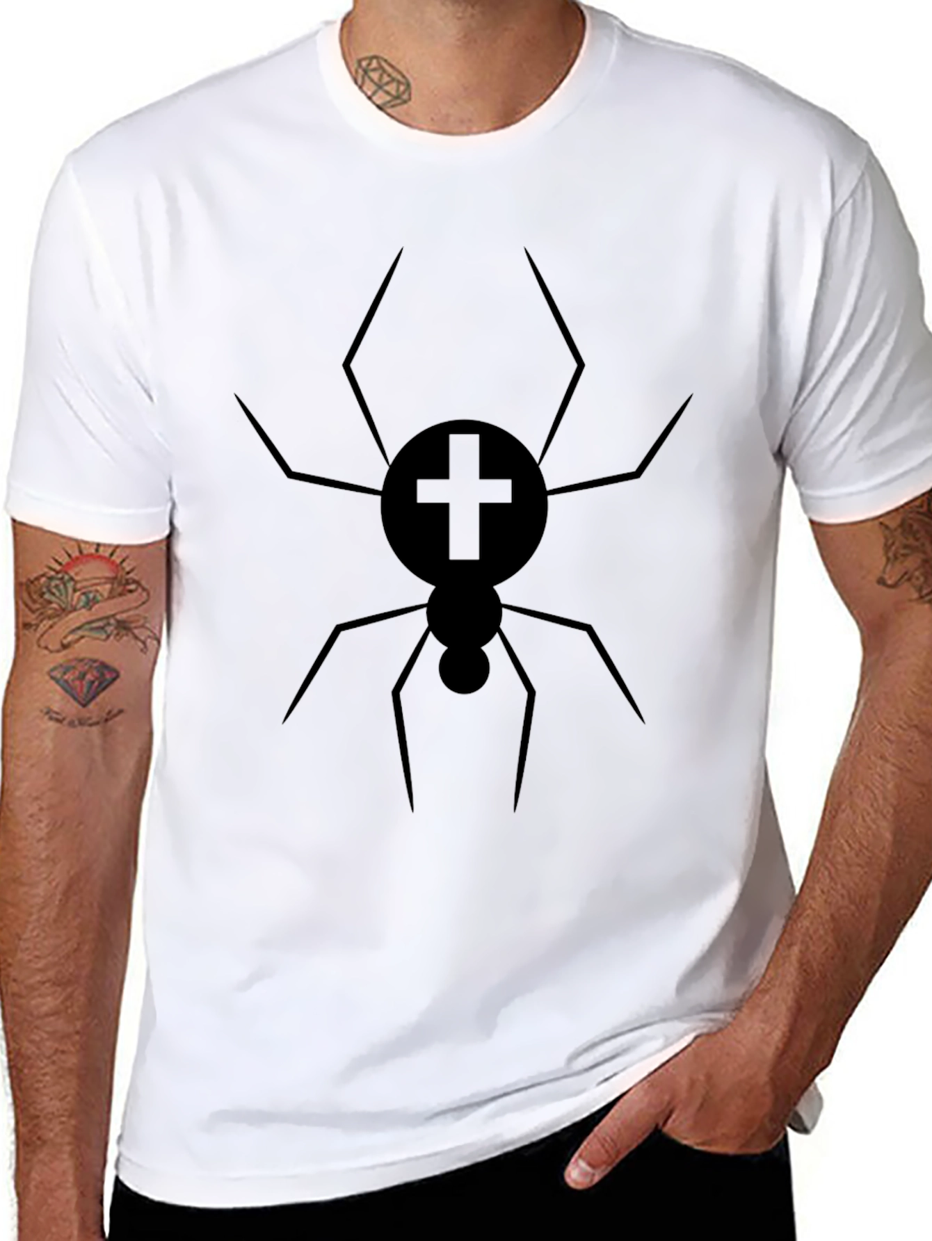 Black Spider Graphic Tee - Unique Design