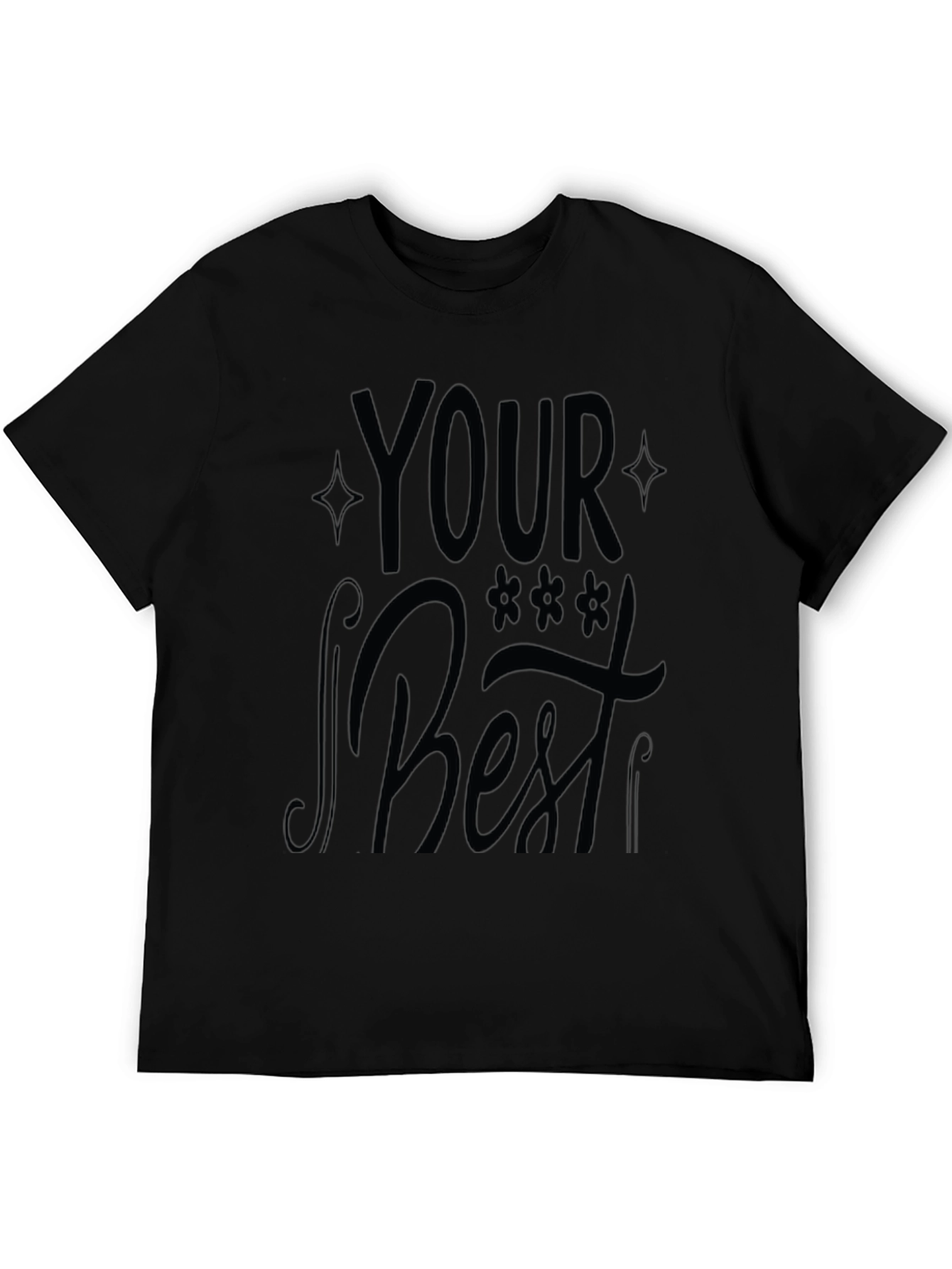 Your Best Black Graphic Print T-Shirt