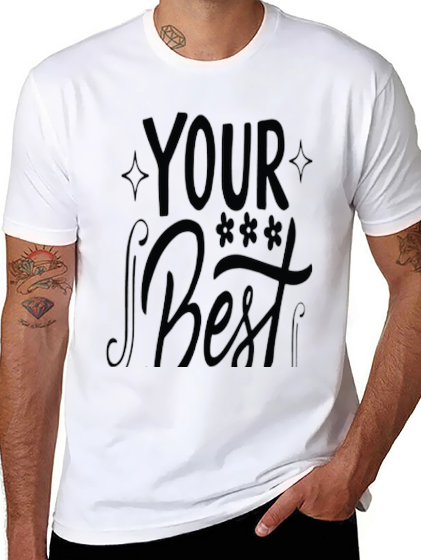 Your Best Black Graphic Print T-Shirt