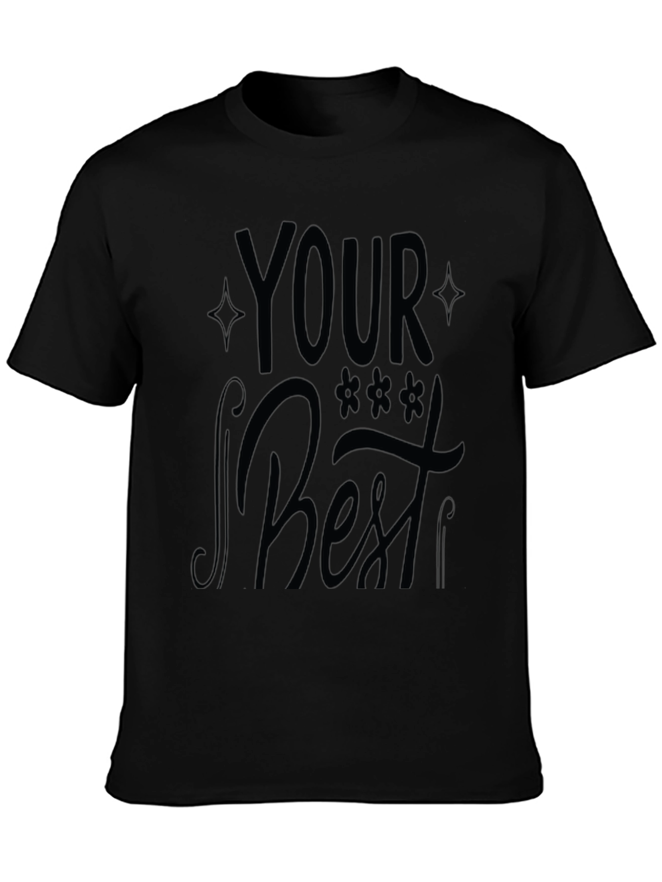 Your Best Black Graphic Print T-Shirt