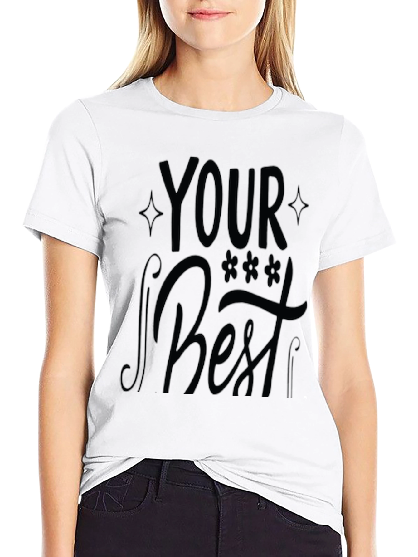 Your Best Black Graphic Print T-Shirt