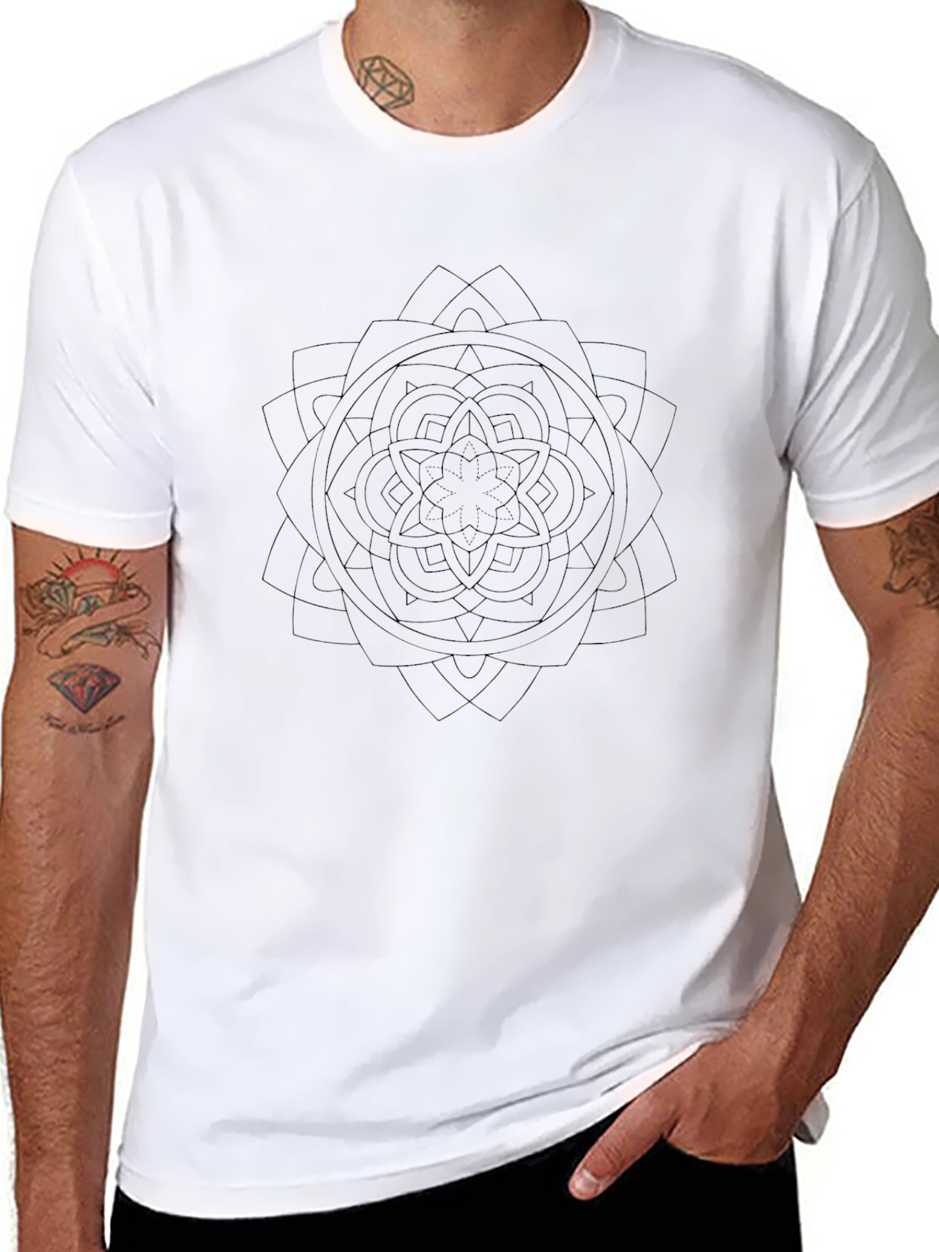Black Mandala Graphic Tee - Stylish Casual Wear