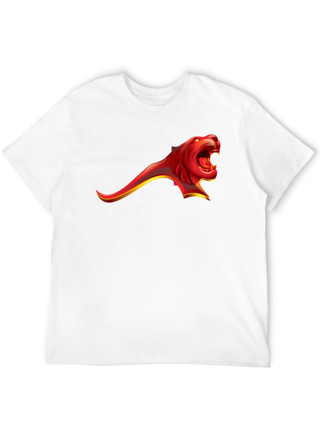 Bold Red Panther Graphic Tee - Mens Black T-Shirt