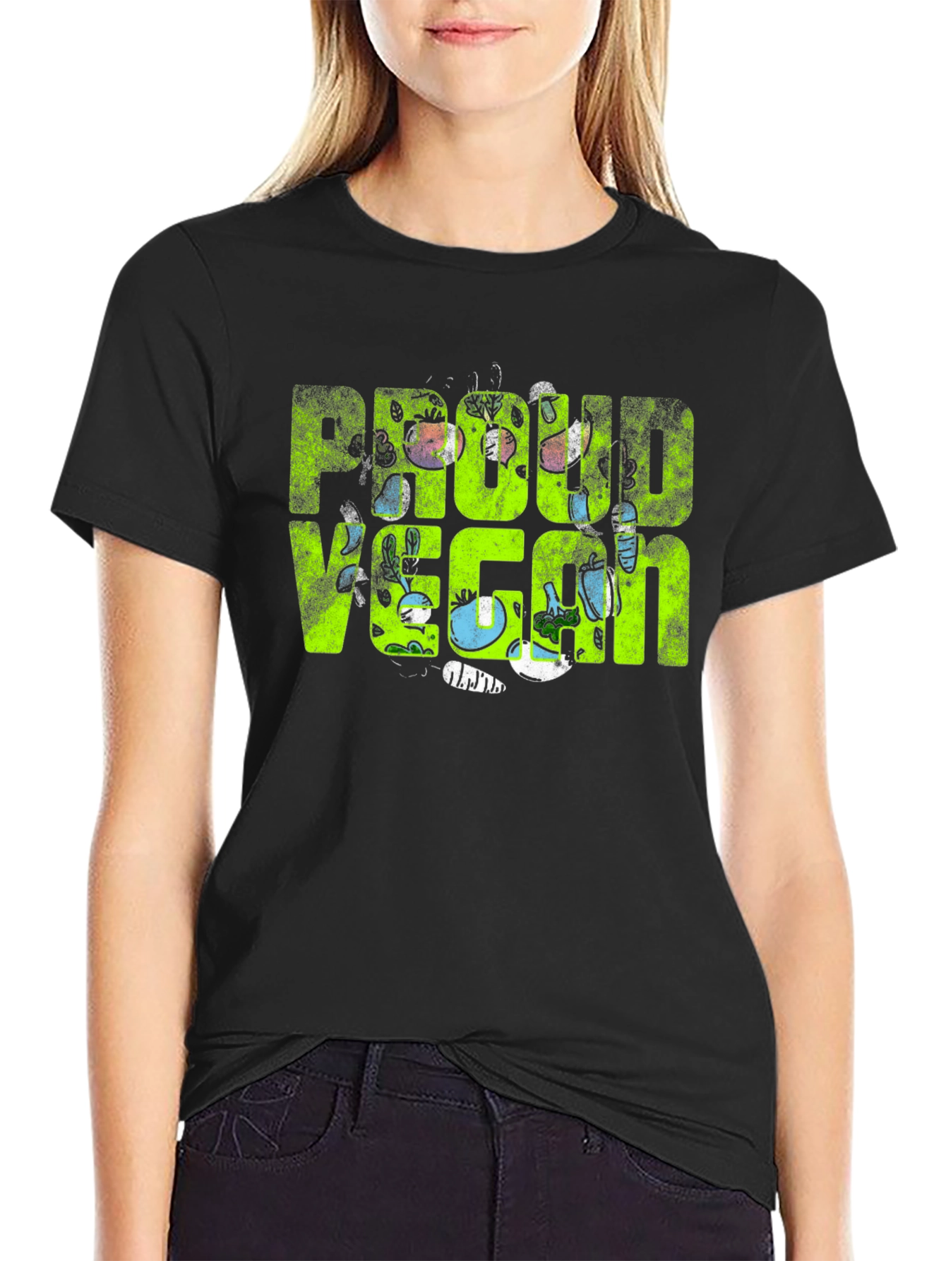 Proud Vegan Graphic Tee - Black