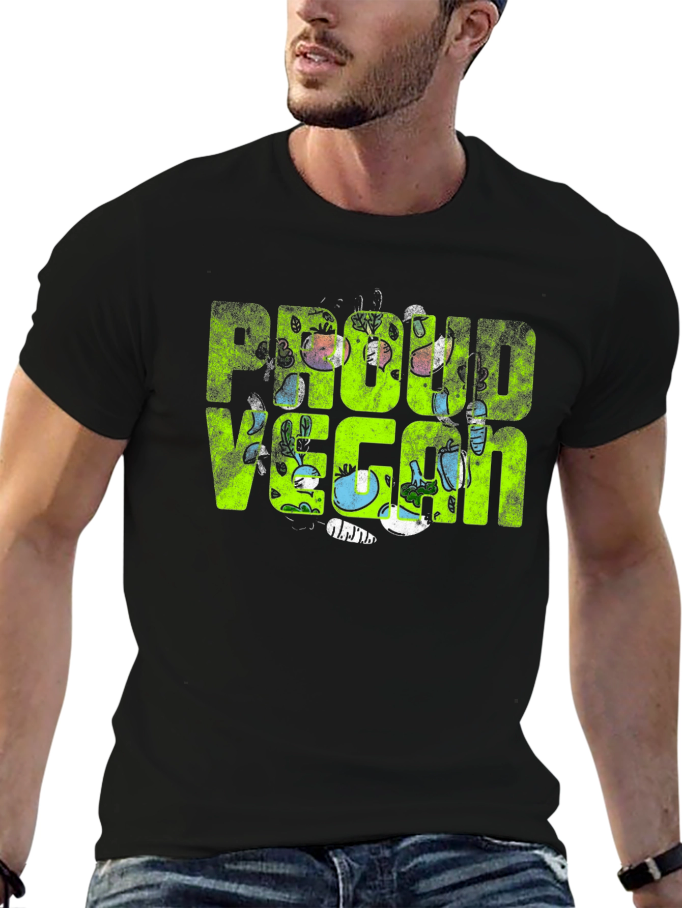 Proud Vegan Graphic Tee - Black