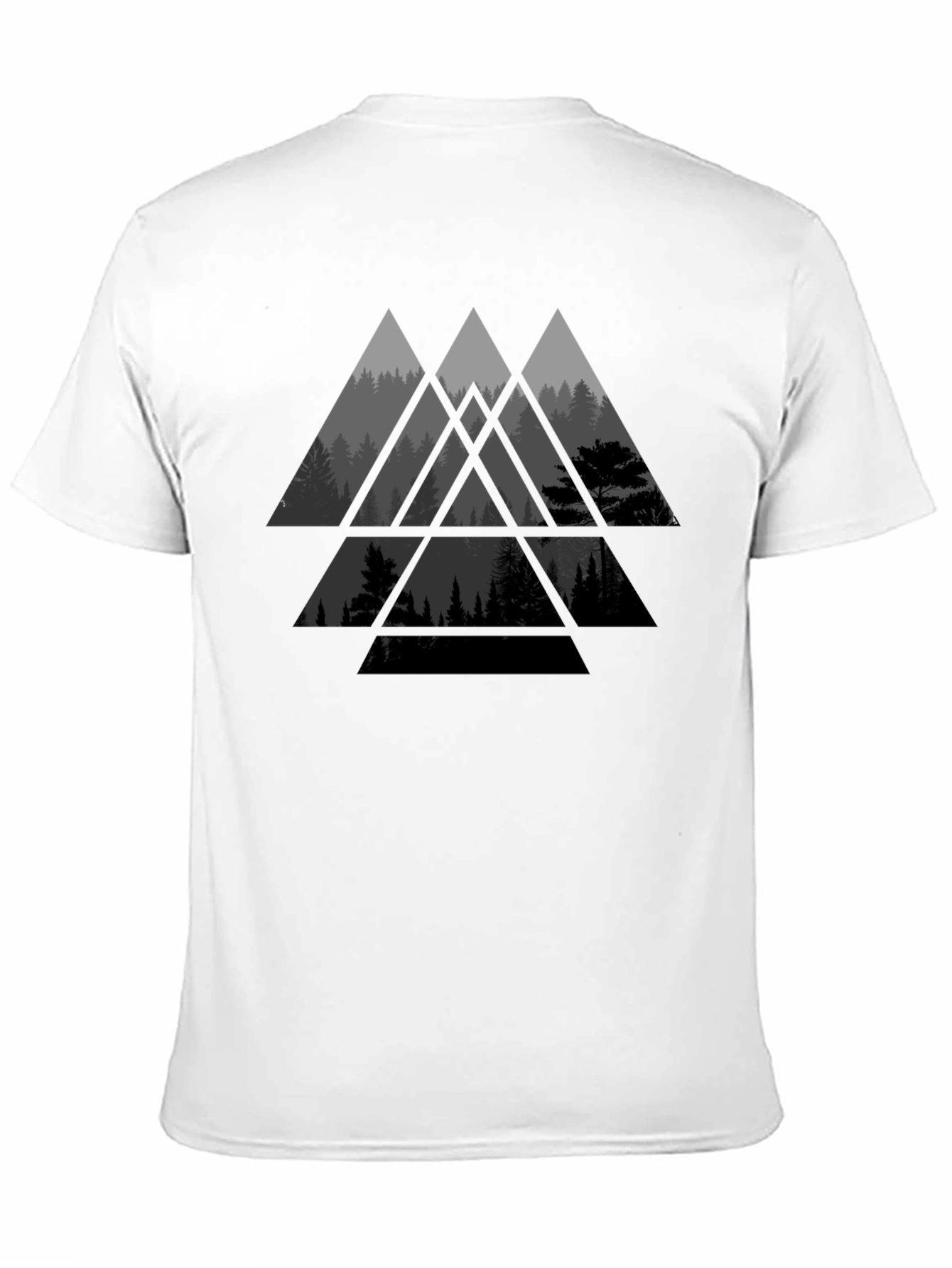 Geometric Forest Graphic Tee - Modern Black T-Shirt