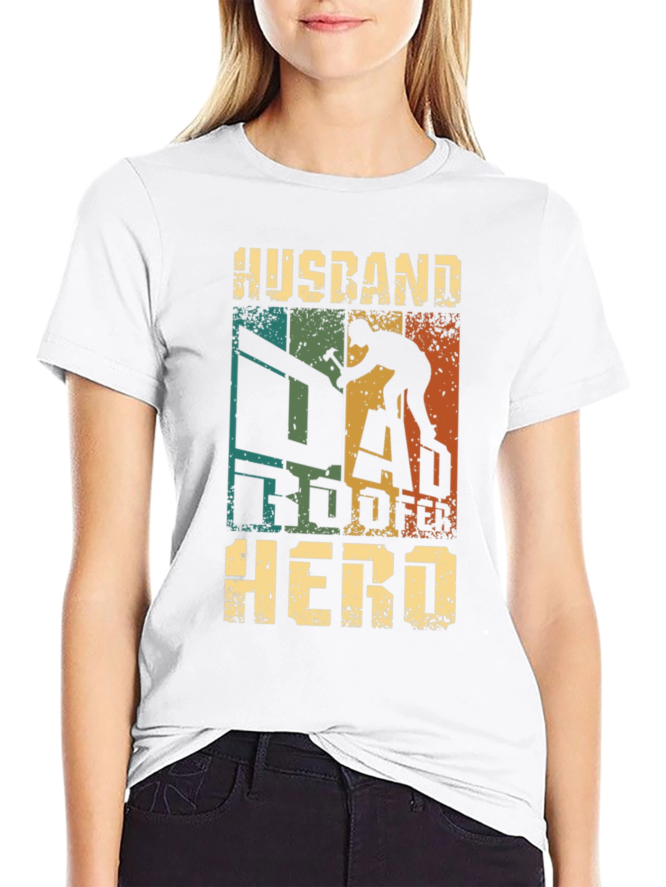 Husband Roofer Hero T-Shirt Gift for Roofing Dad