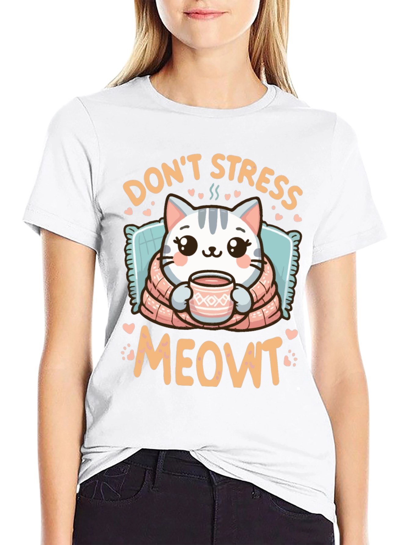Dont Stress Meowt T-Shirt - Cute Cat Design