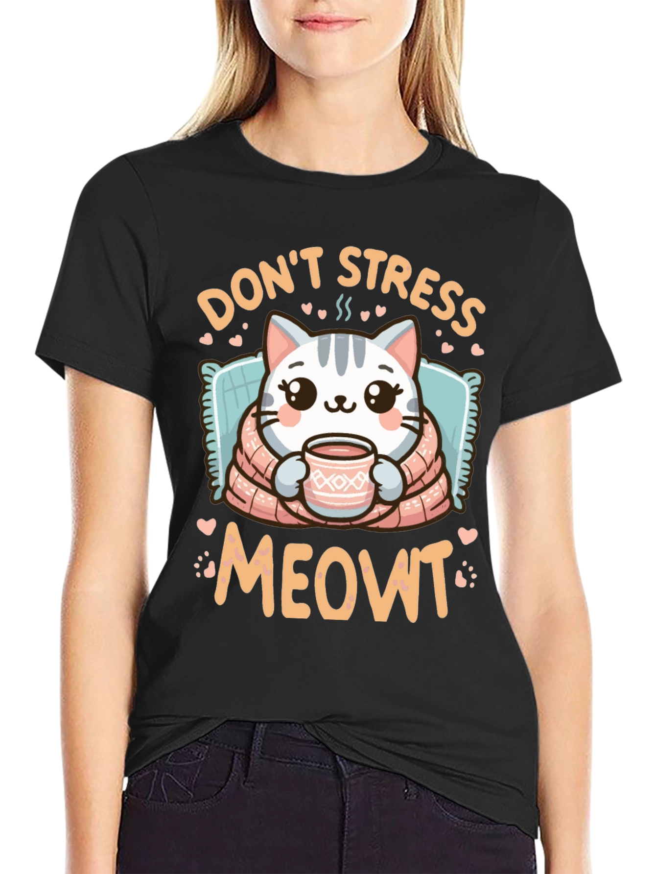 Dont Stress Meowt T-Shirt - Cute Cat Design