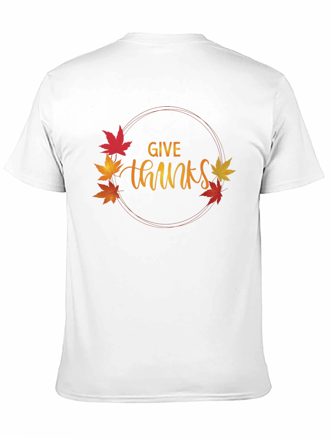 Give Thanks T-Shirt Thanksgiving Autumn Leaf Design