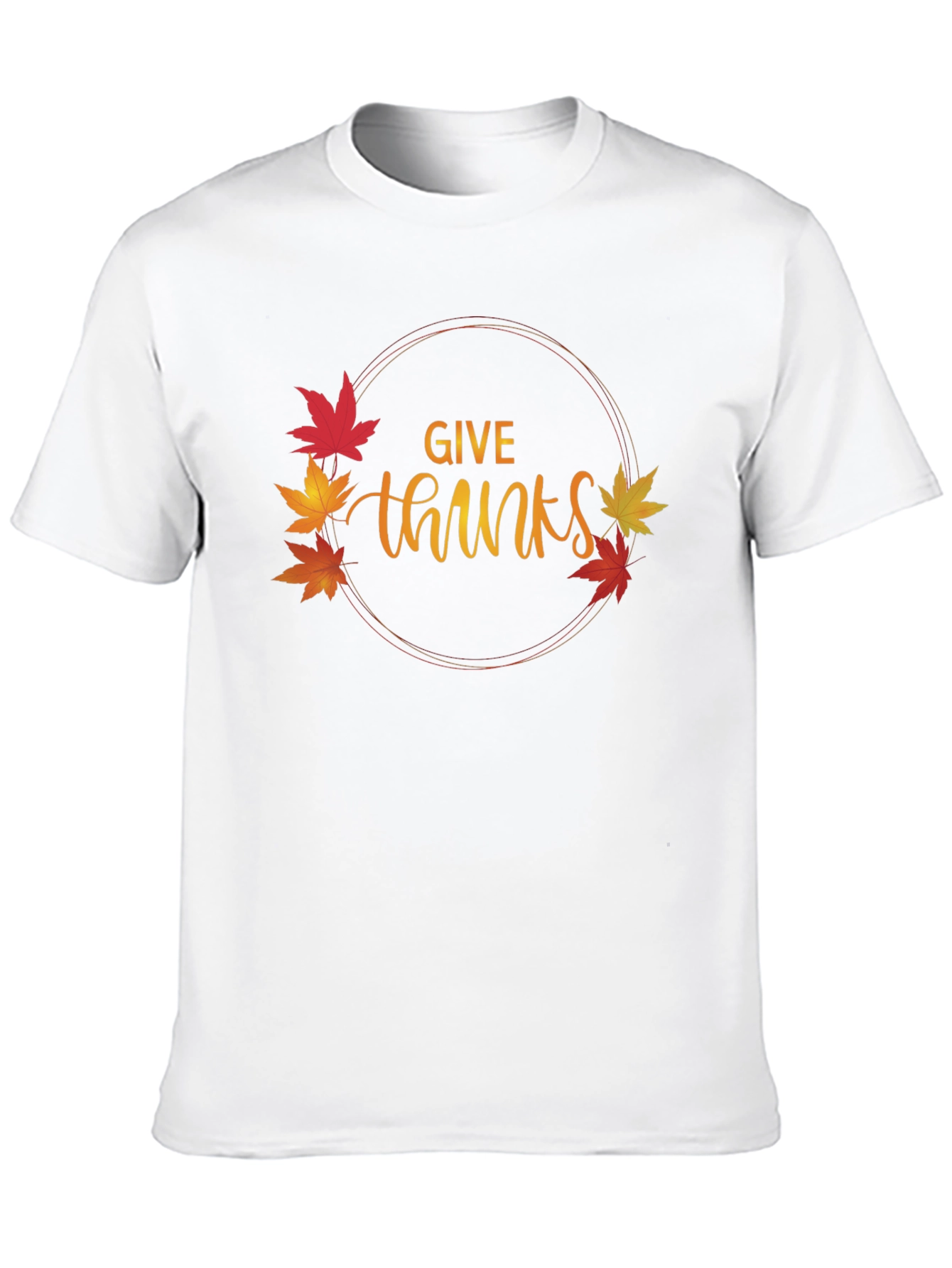 Give Thanks T-Shirt Thanksgiving Autumn Leaf Design