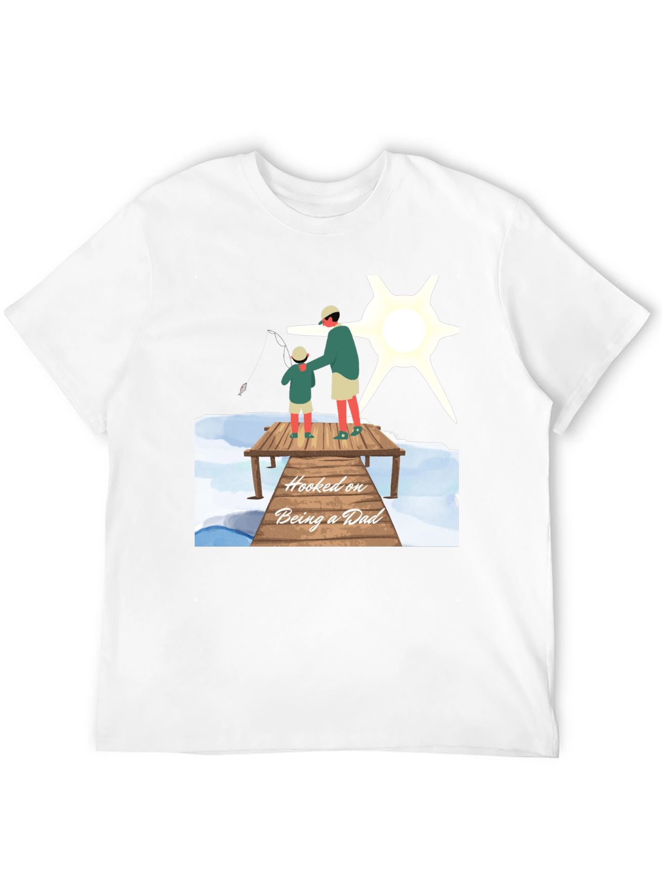 Hooked on Being a Dad Black T-Shirt