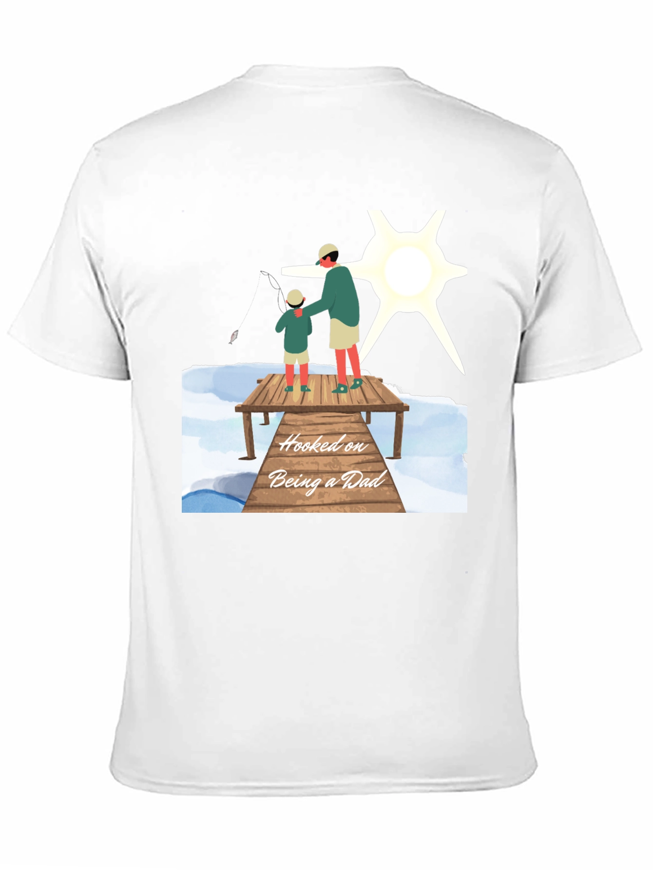Hooked on Being a Dad Black T-Shirt