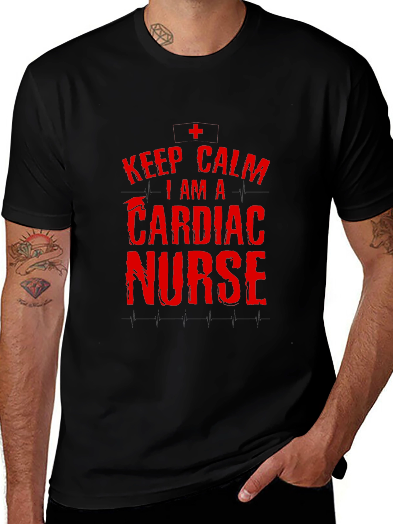 Cardiac Nurse T-Shirt - Keep Calm Graphic Tee