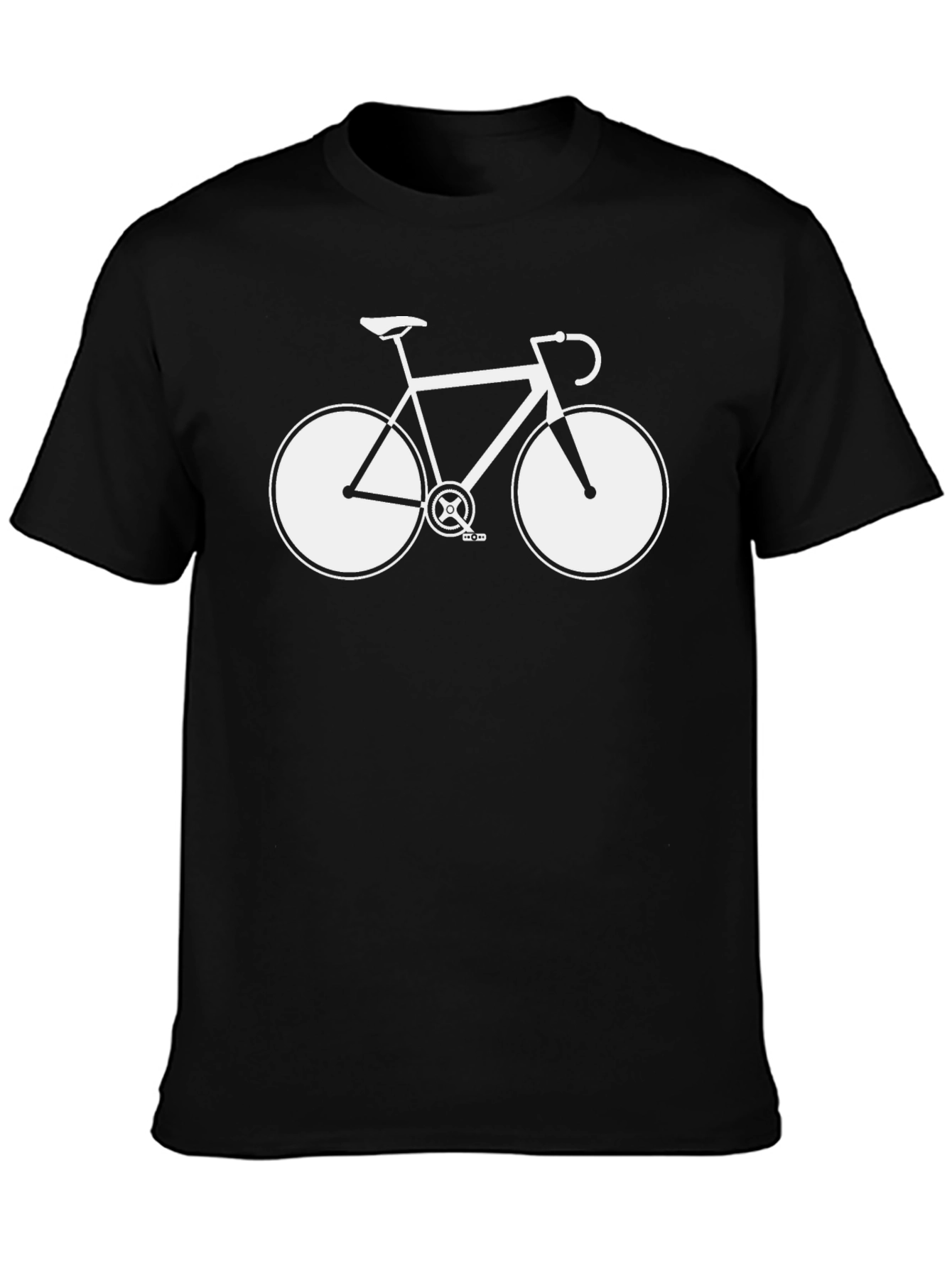 Mens Black T-Shirt with Bicycle Graphic