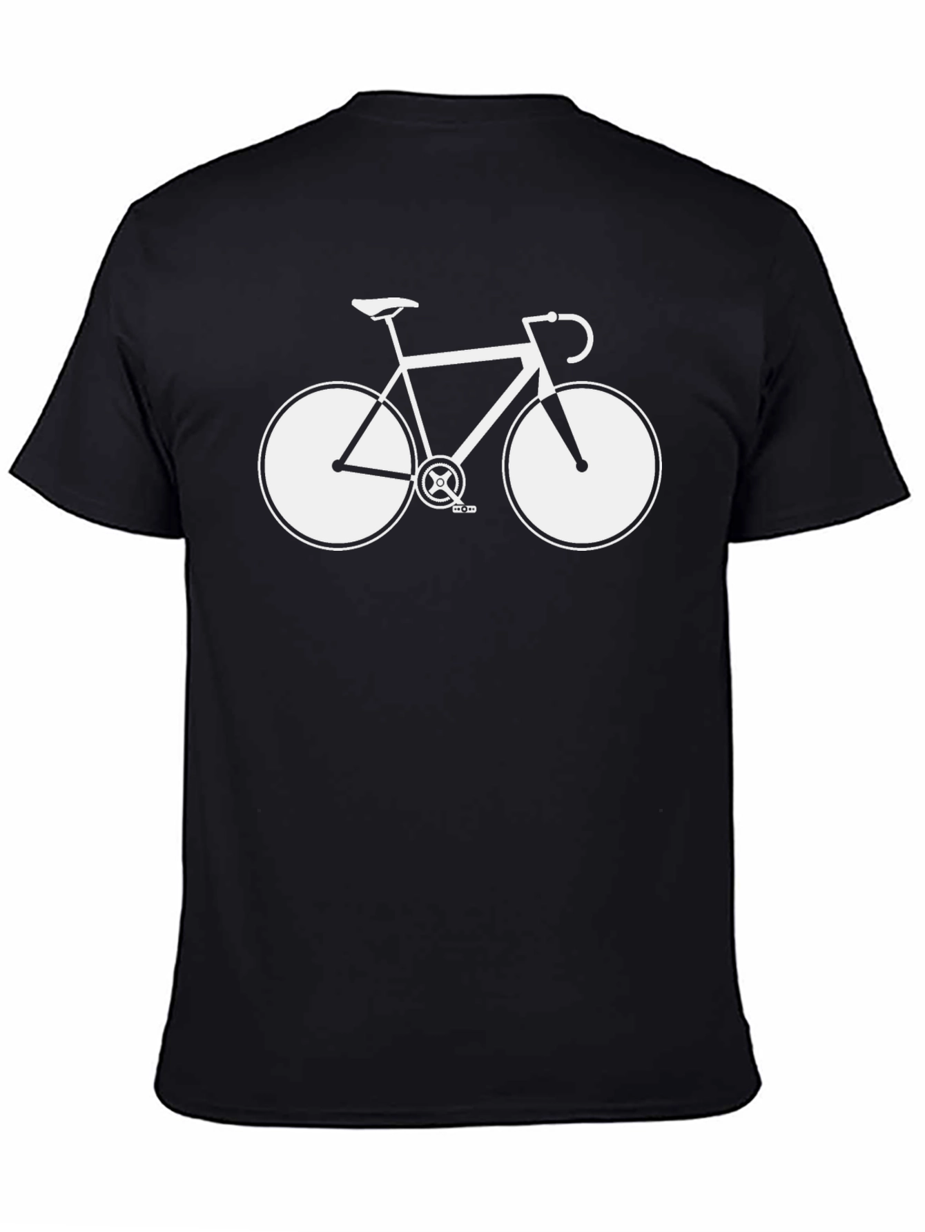 Mens Black T-Shirt with Bicycle Graphic
