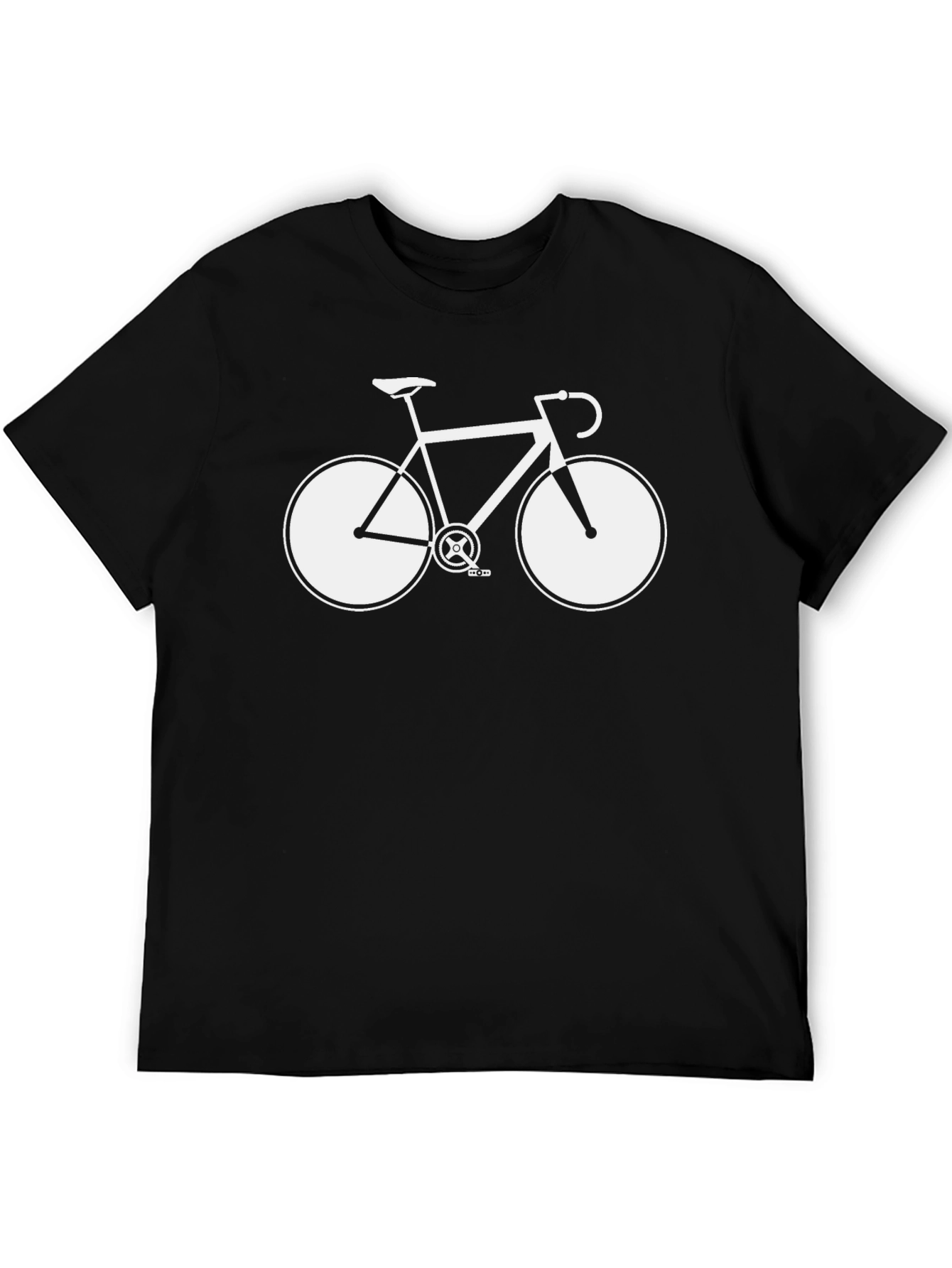 Mens Black T-Shirt with Bicycle Graphic