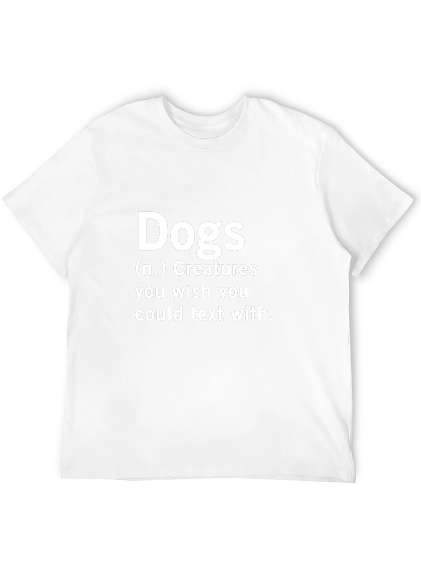 Dogs Text With T-Shirt - Unisex Black Cotton Tee