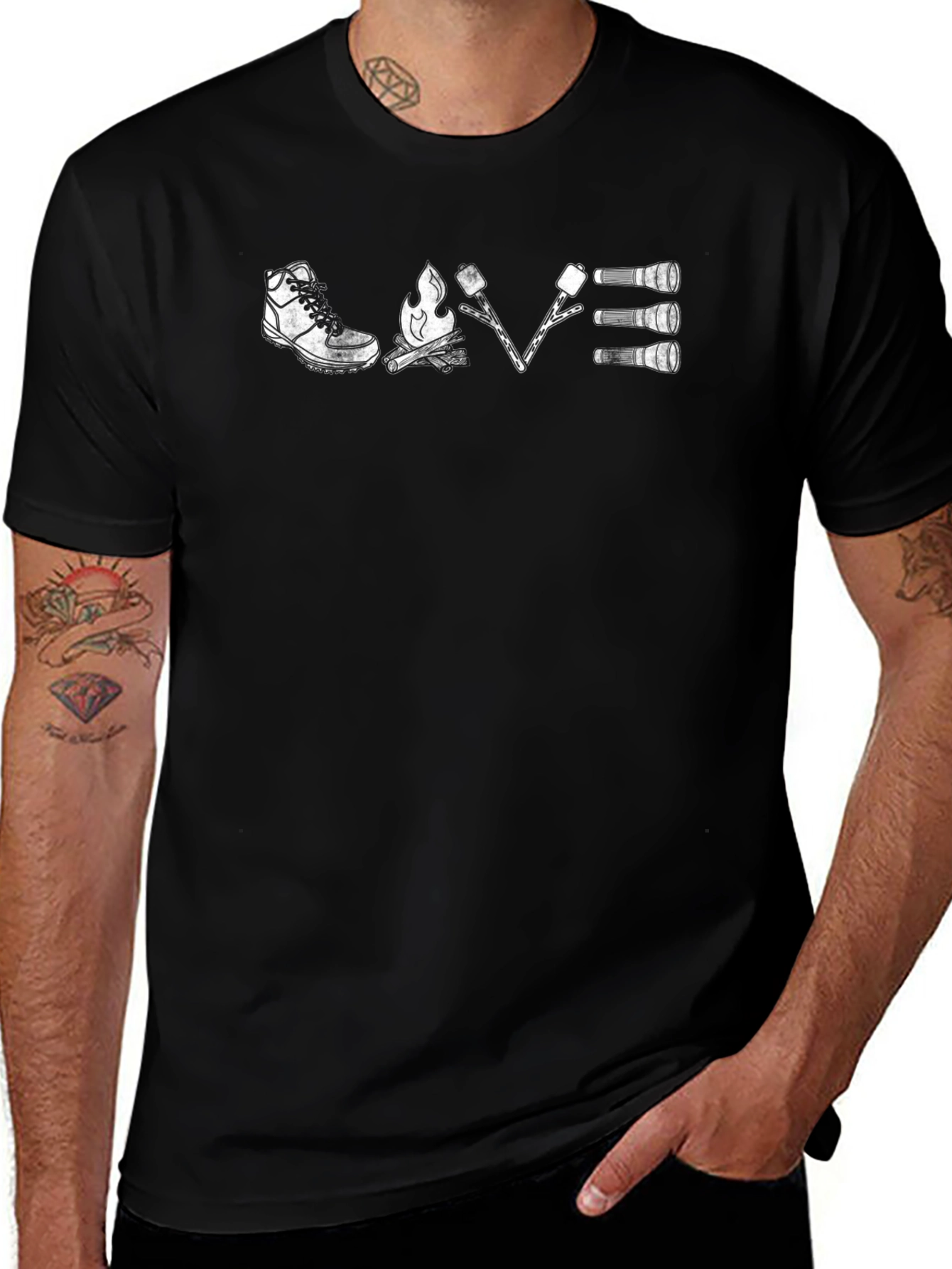 Camping Adventure T-Shirt: Hiking Campfire Marshmallows