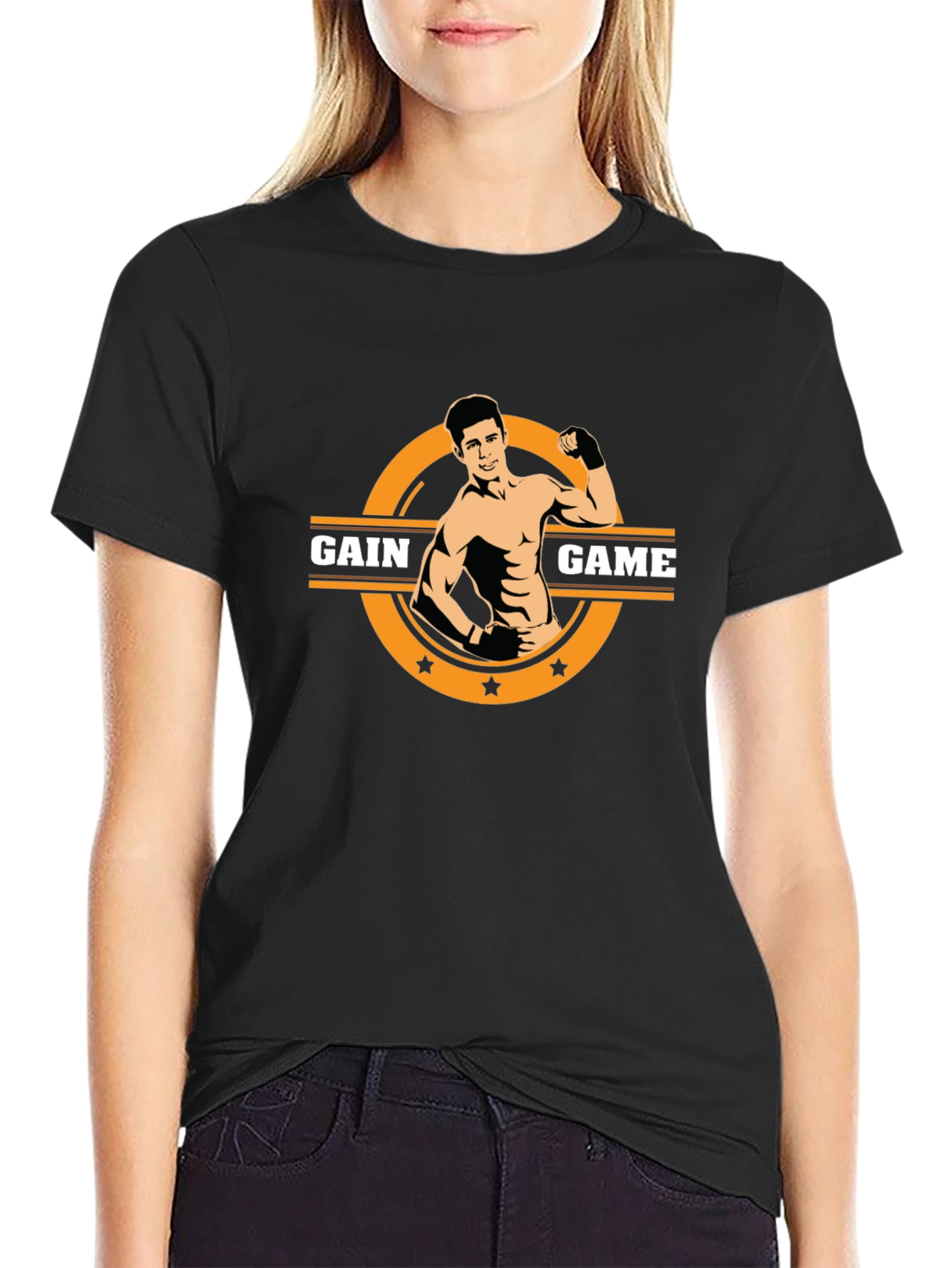 Gain Game Black Graphic Tee