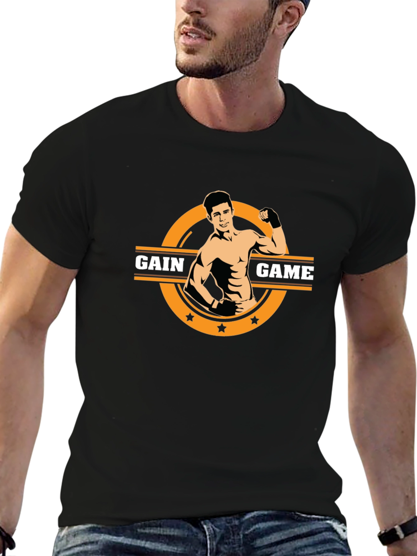 Gain Game Black Graphic Tee