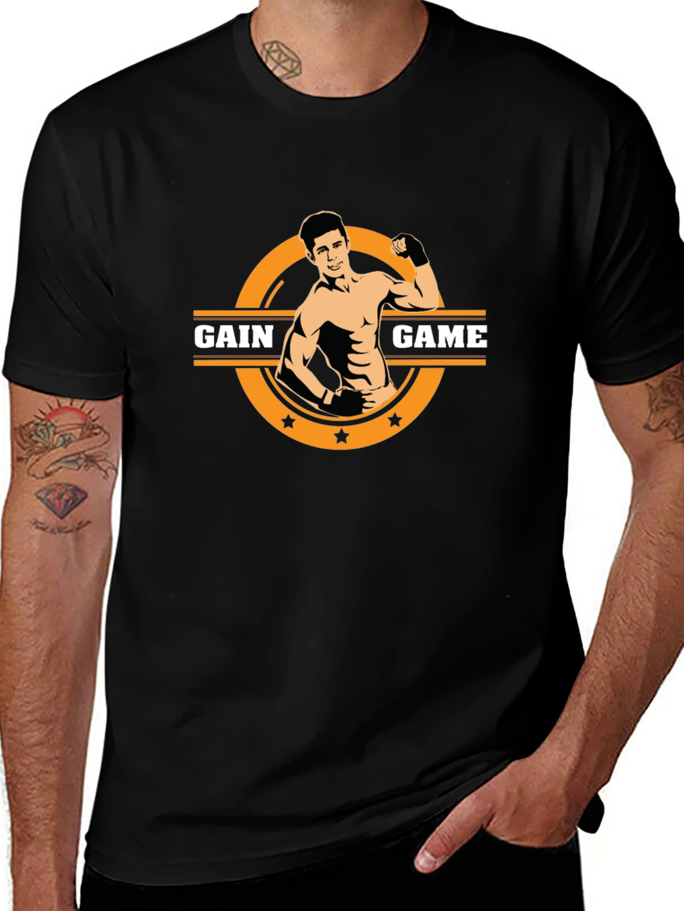 Gain Game Black Graphic Tee