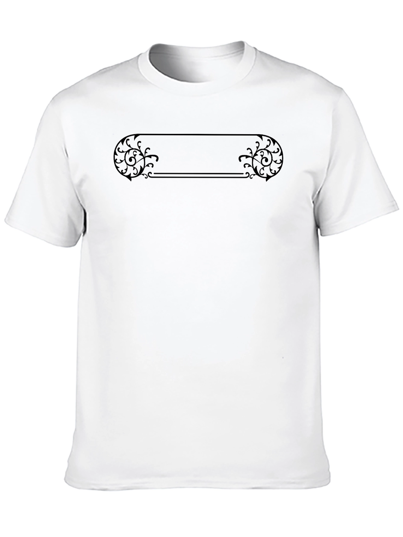 Elegant Black T-Shirt with Ornamental Design