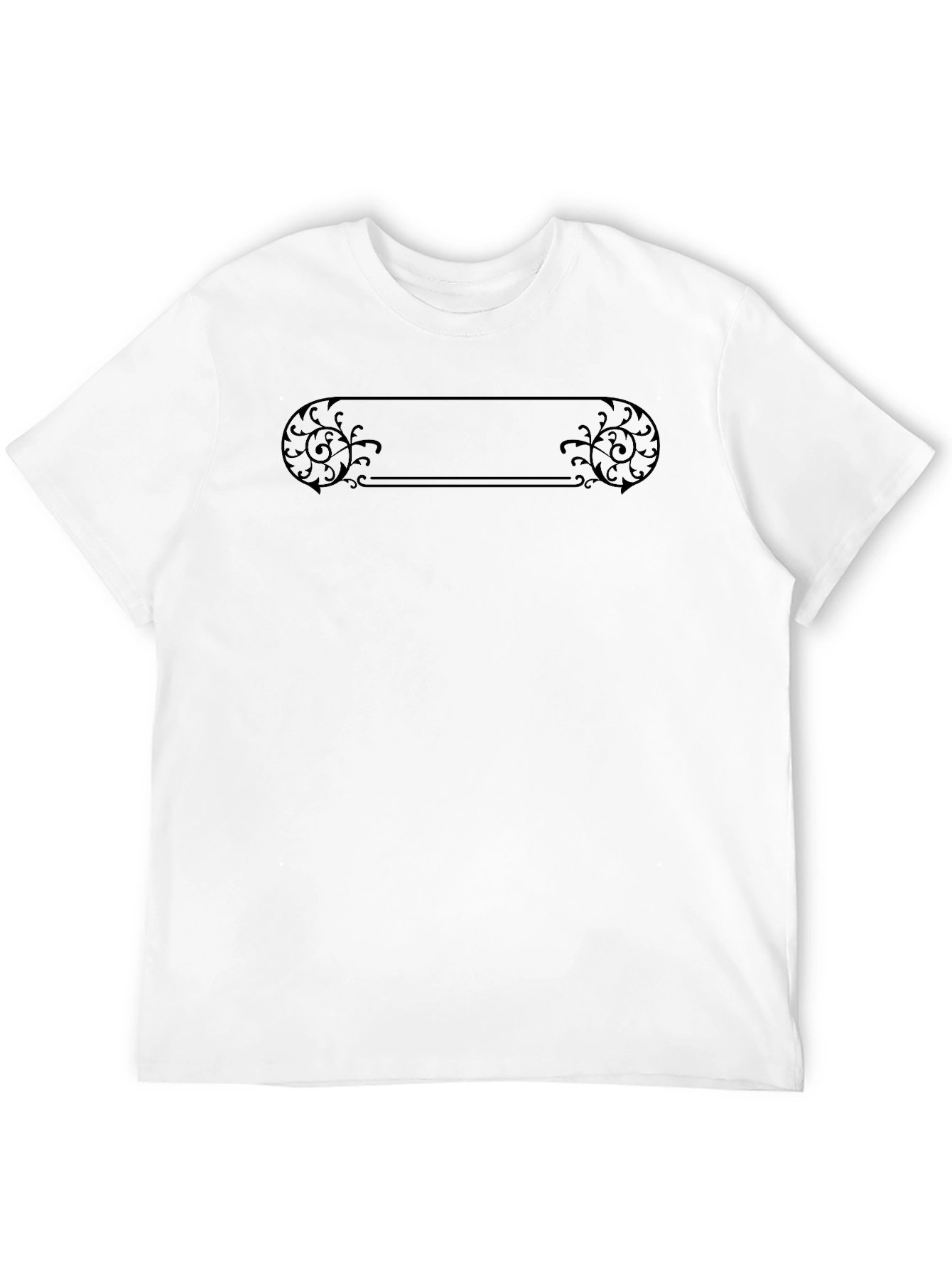 Elegant Black T-Shirt with Ornamental Design