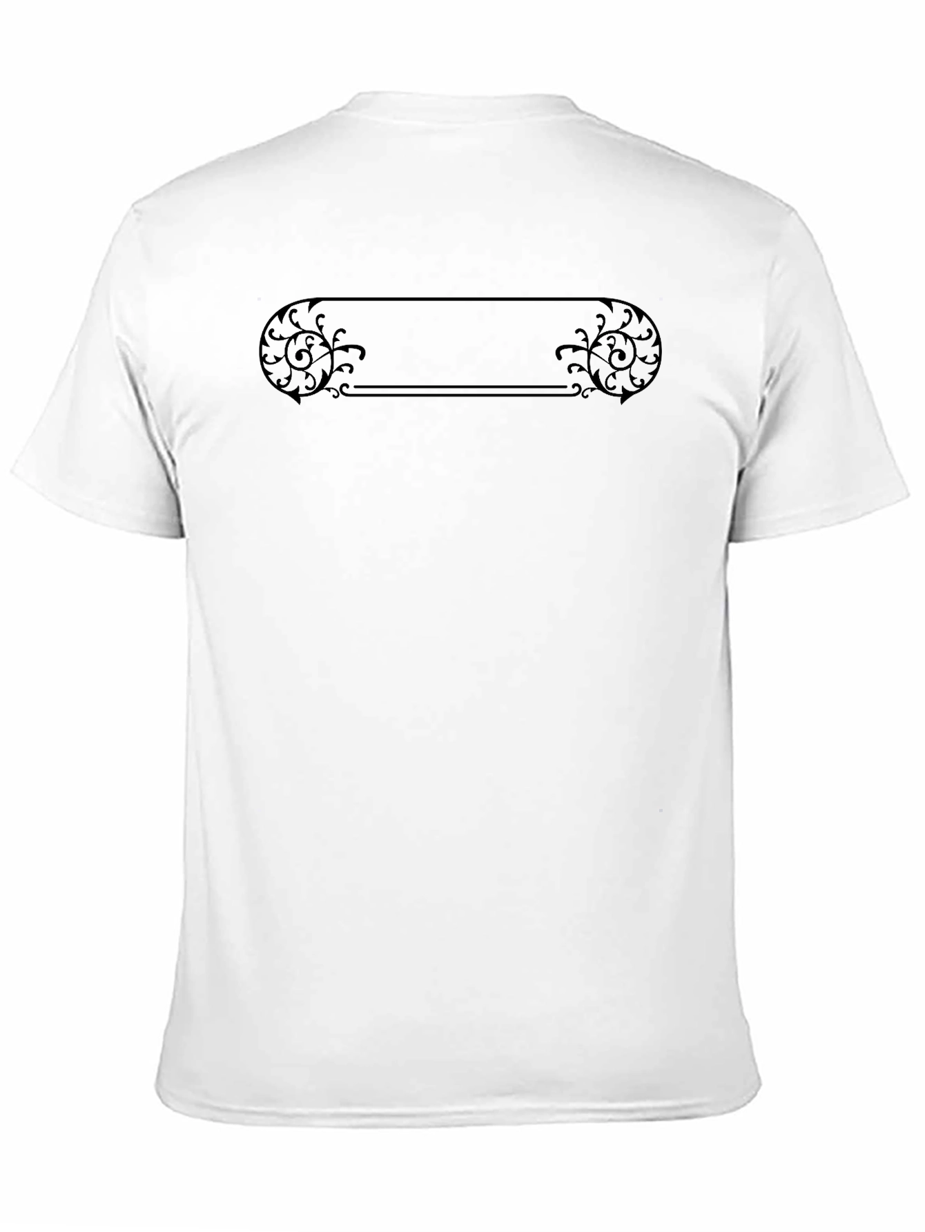 Elegant Black T-Shirt with Ornamental Design