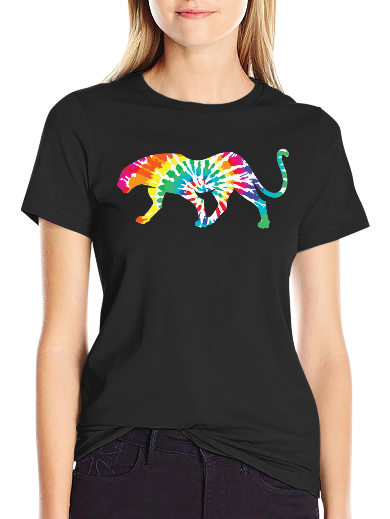Tie Dye Jaguar Graphic T-Shirt