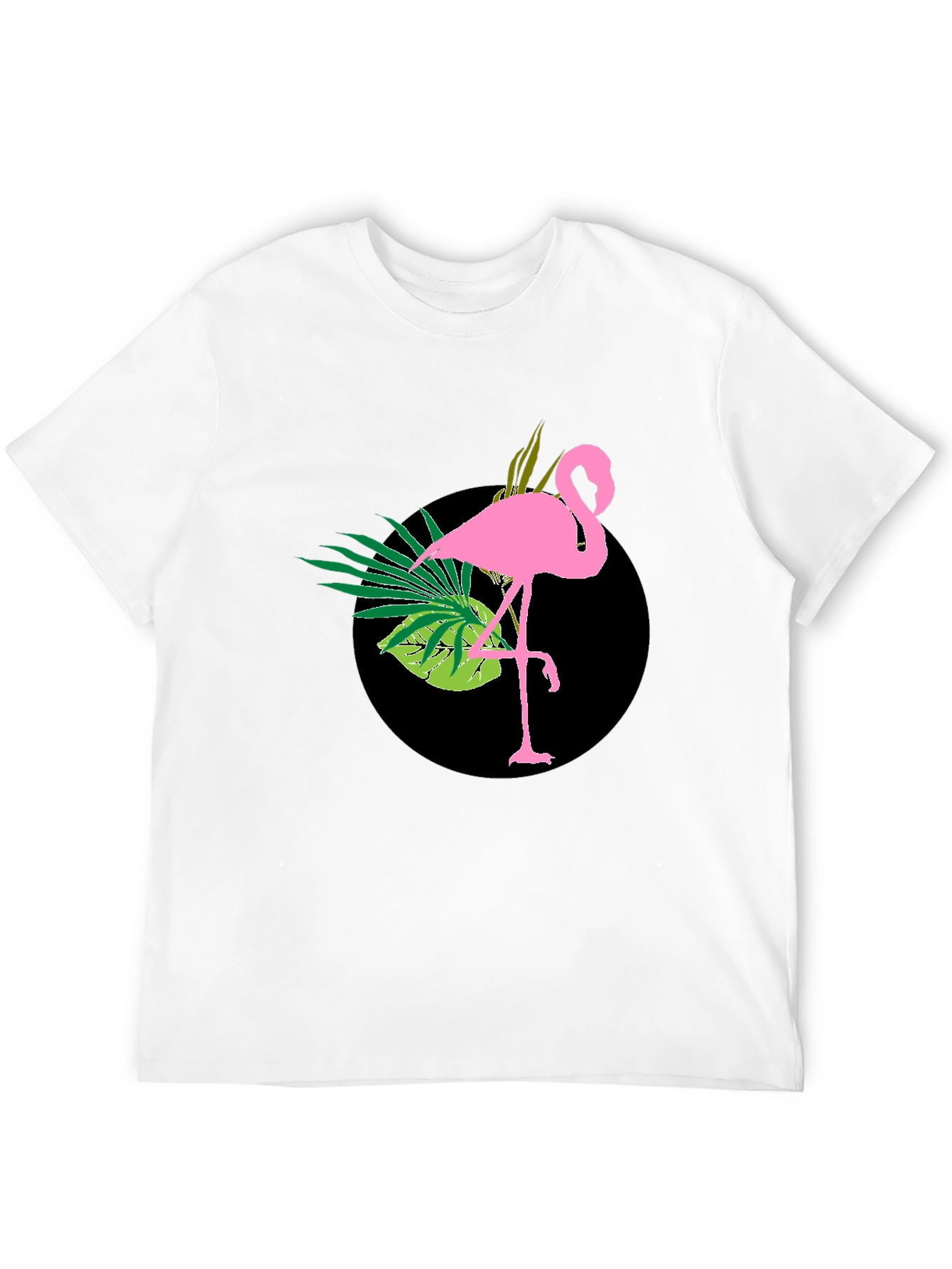 Tropical Flamingo Black T-Shirt