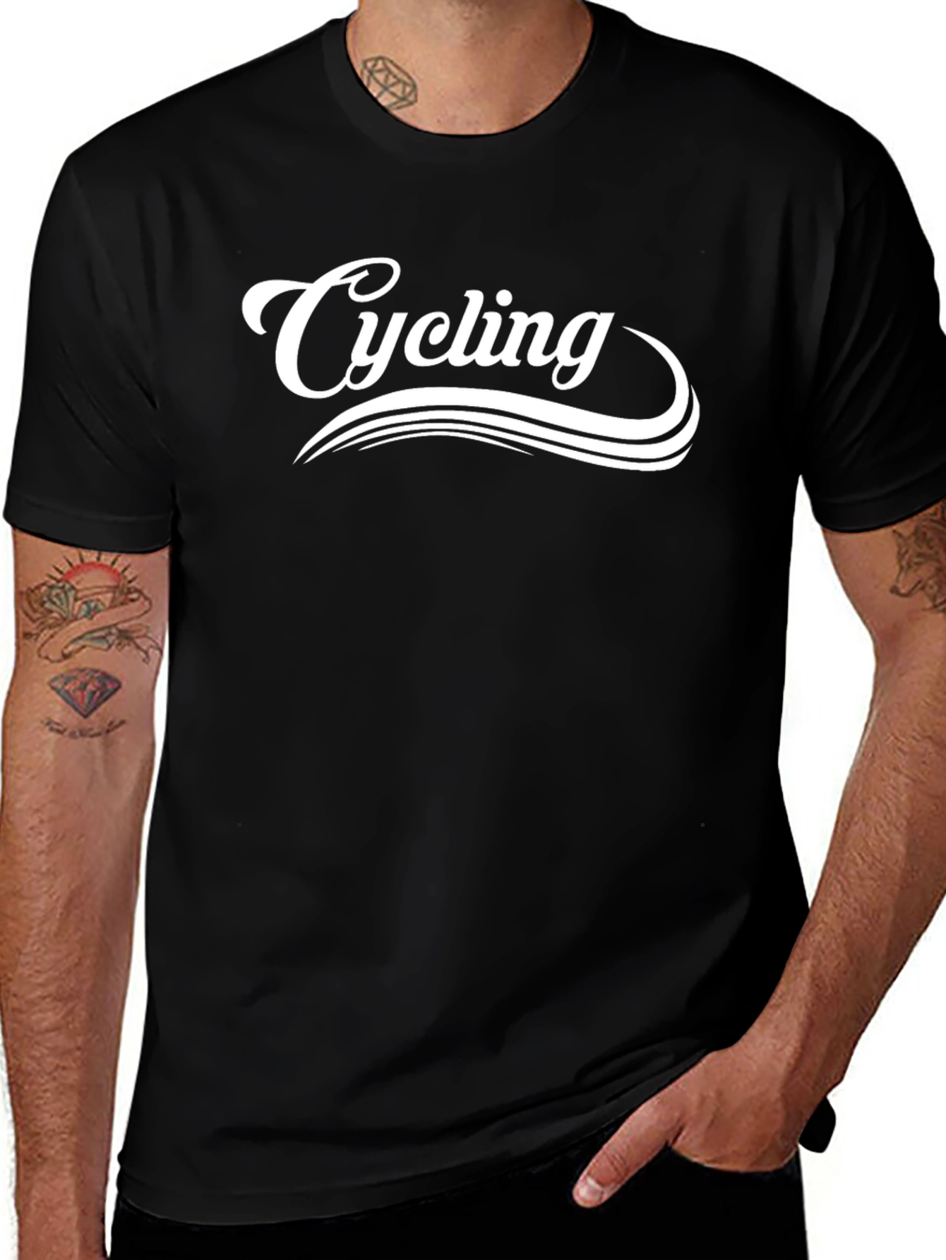 Cycling Graphic T-Shirt - Black