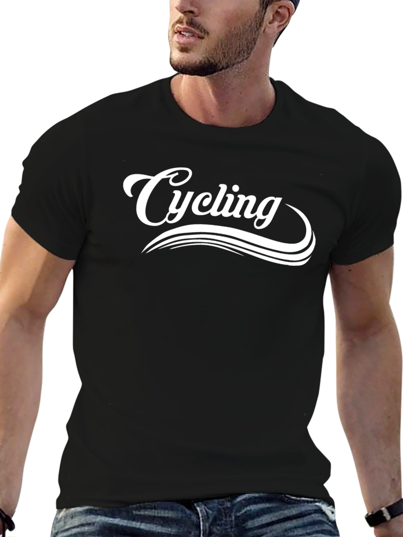 Cycling Graphic T-Shirt - Black