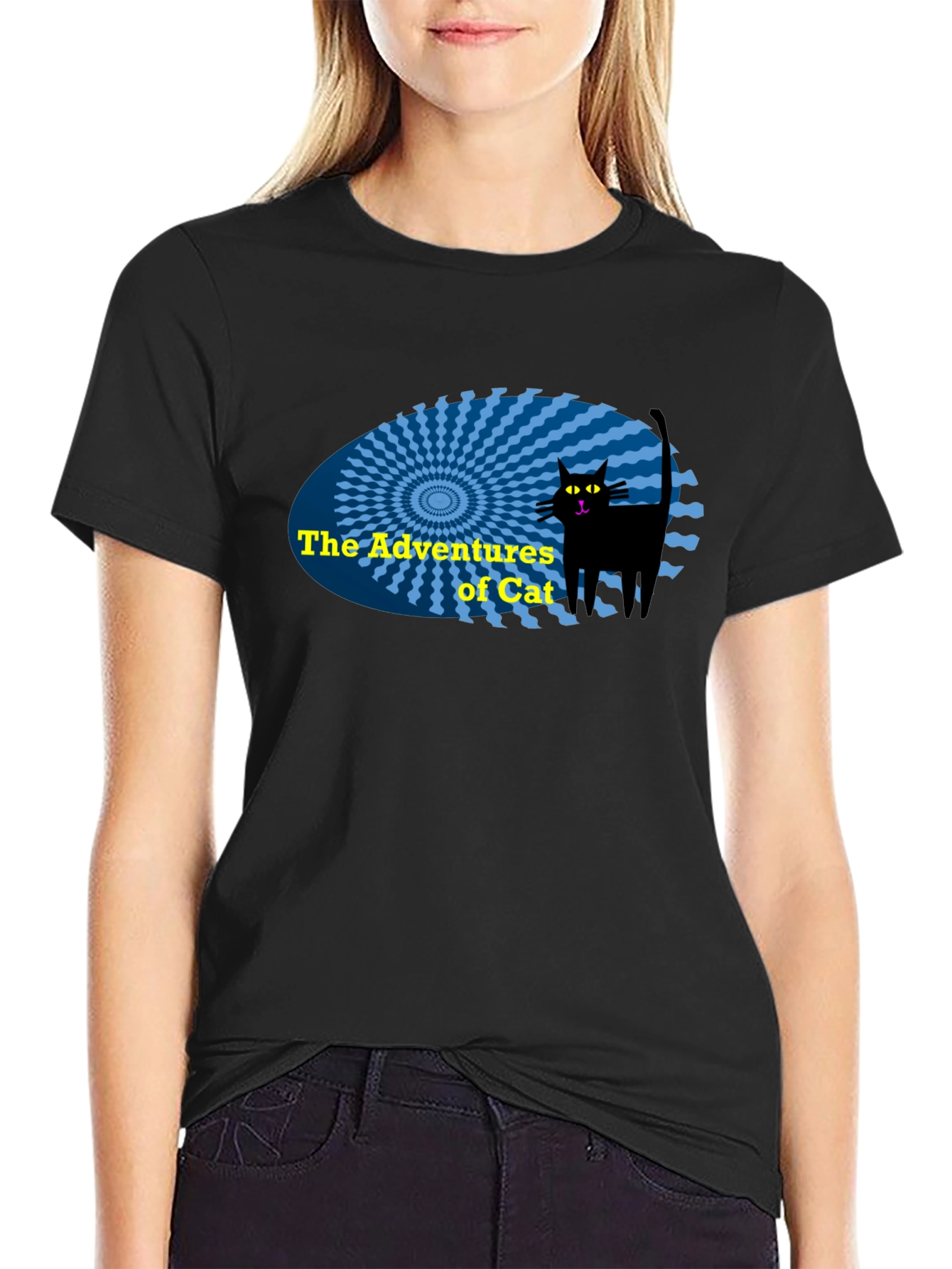The Adventures of Cat Black T-Shirt