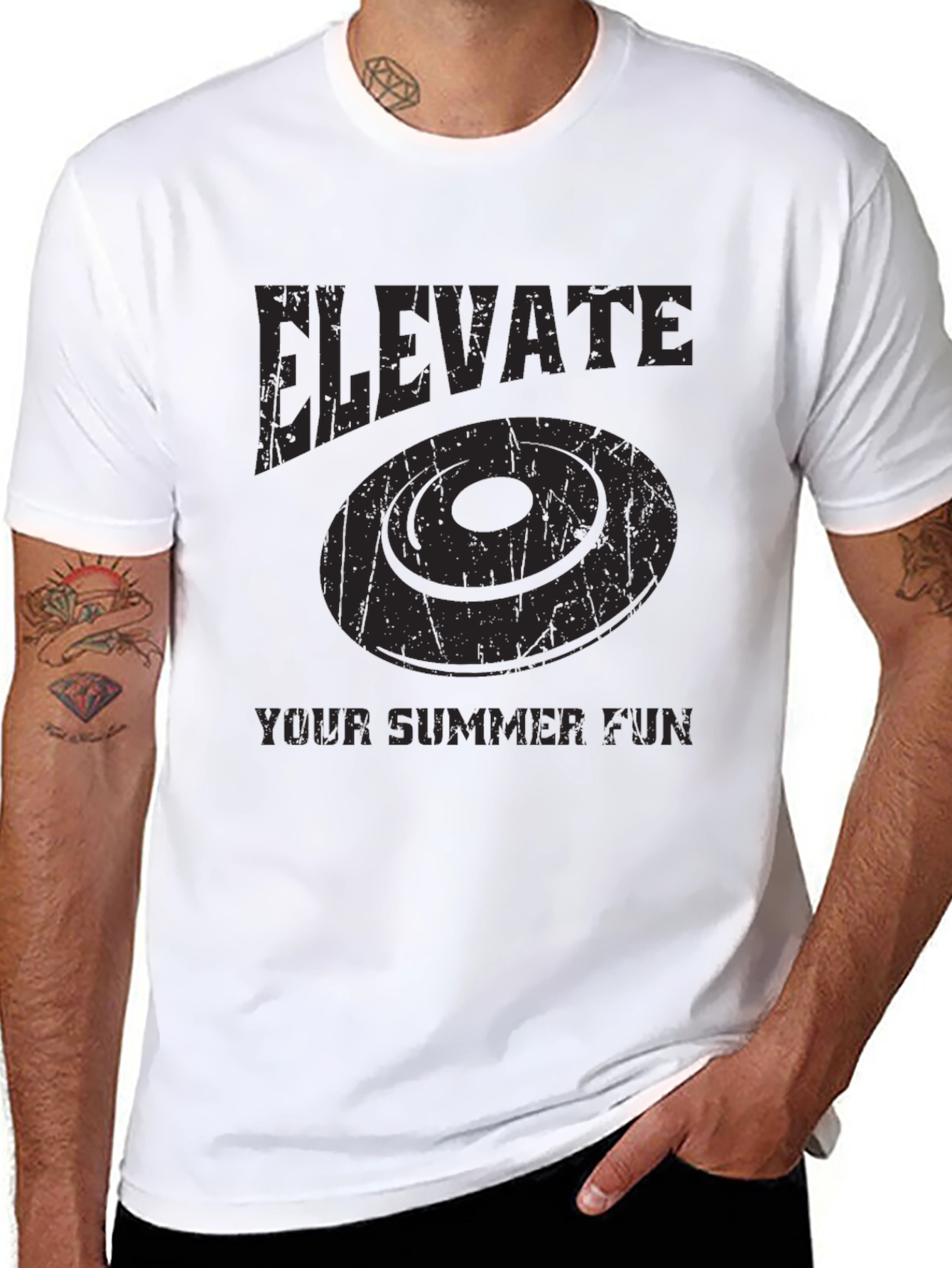 Elevate Summer Fun T-Shirt - Frisbee Graphic Tee