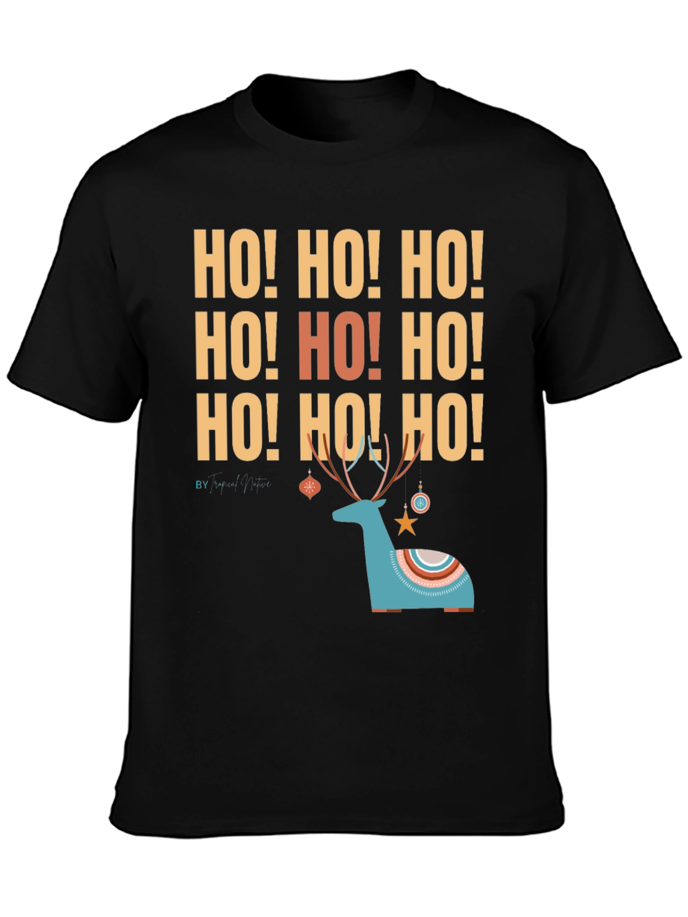 Ho! Ho! Ho! Christmas Deer Graphic Tee