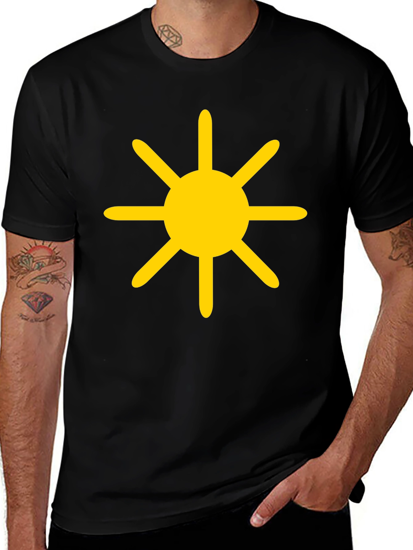 Sunburst Graphic Tee - Black Cotton Blend